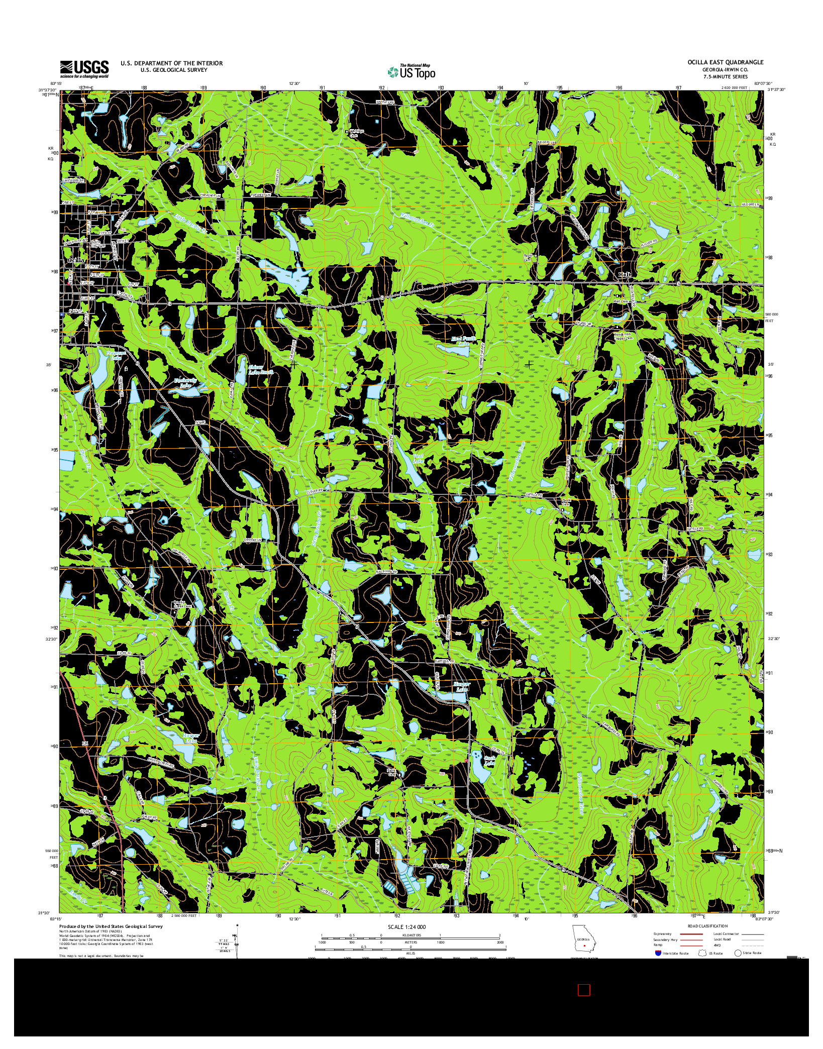 USGS US TOPO 7.5-MINUTE MAP FOR OCILLA EAST, GA 2017