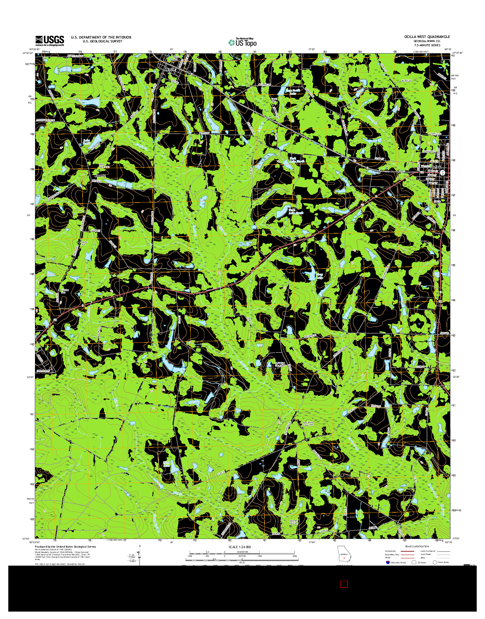 USGS US TOPO 7.5-MINUTE MAP FOR OCILLA WEST, GA 2017