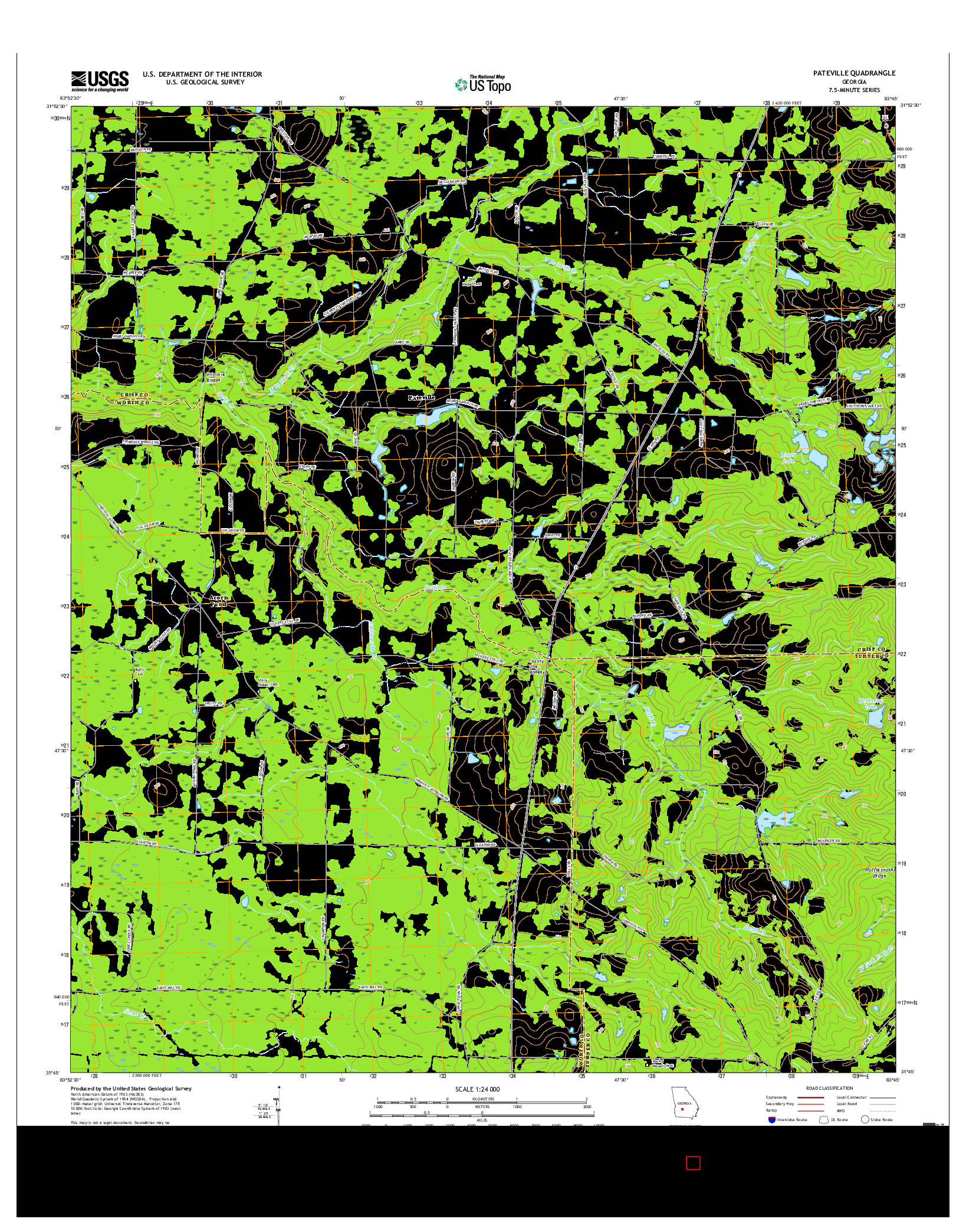 USGS US TOPO 7.5-MINUTE MAP FOR PATEVILLE, GA 2017