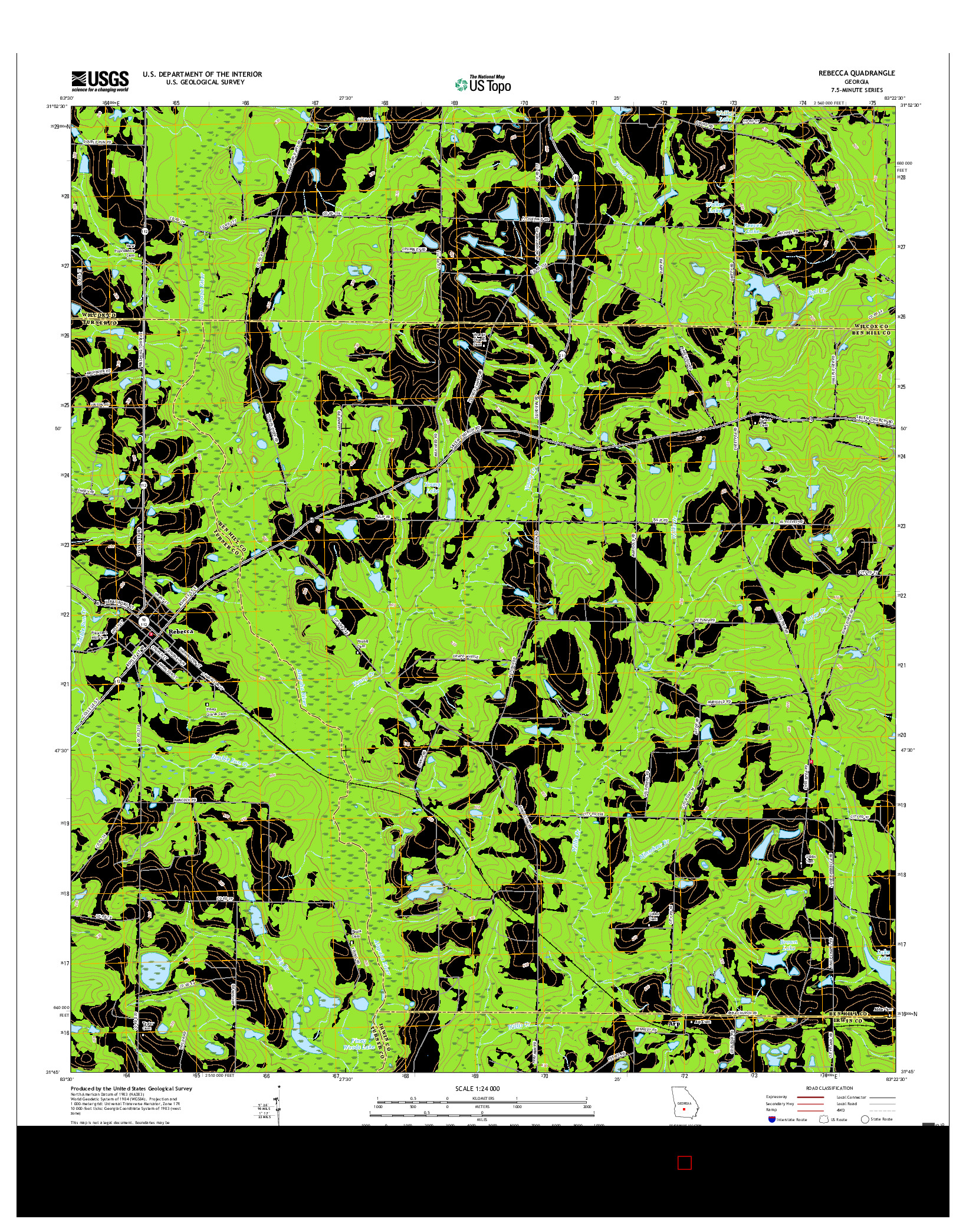 USGS US TOPO 7.5-MINUTE MAP FOR REBECCA, GA 2017