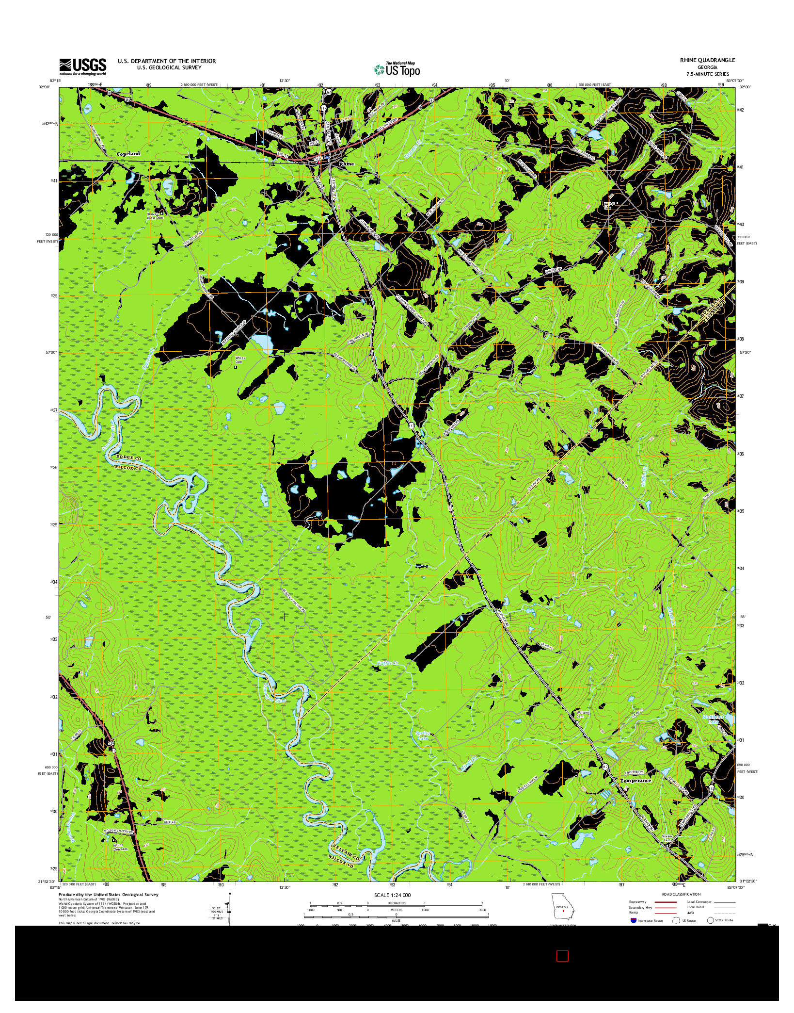 USGS US TOPO 7.5-MINUTE MAP FOR RHINE, GA 2017