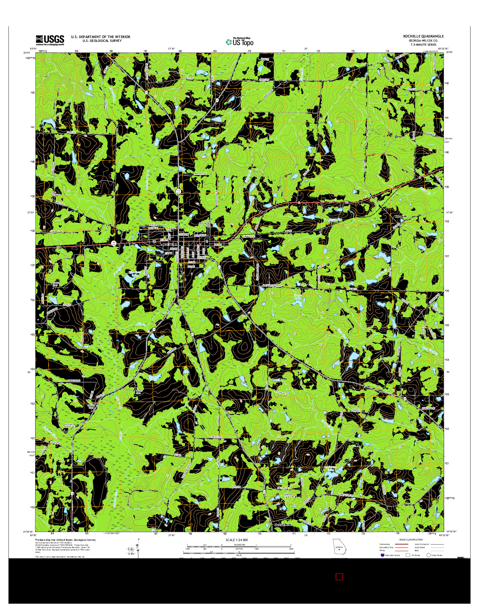 USGS US TOPO 7.5-MINUTE MAP FOR ROCHELLE, GA 2017