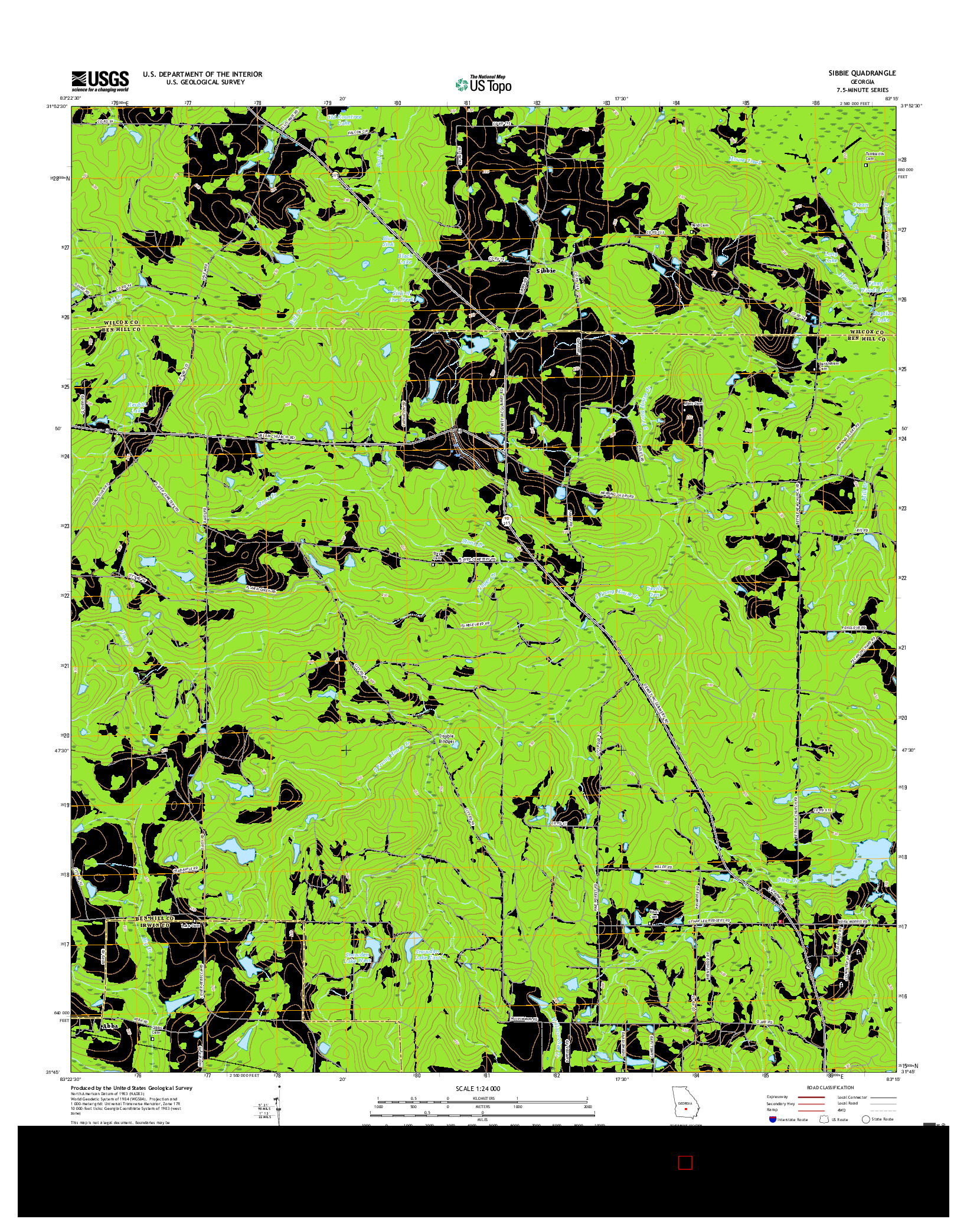 USGS US TOPO 7.5-MINUTE MAP FOR SIBBIE, GA 2017