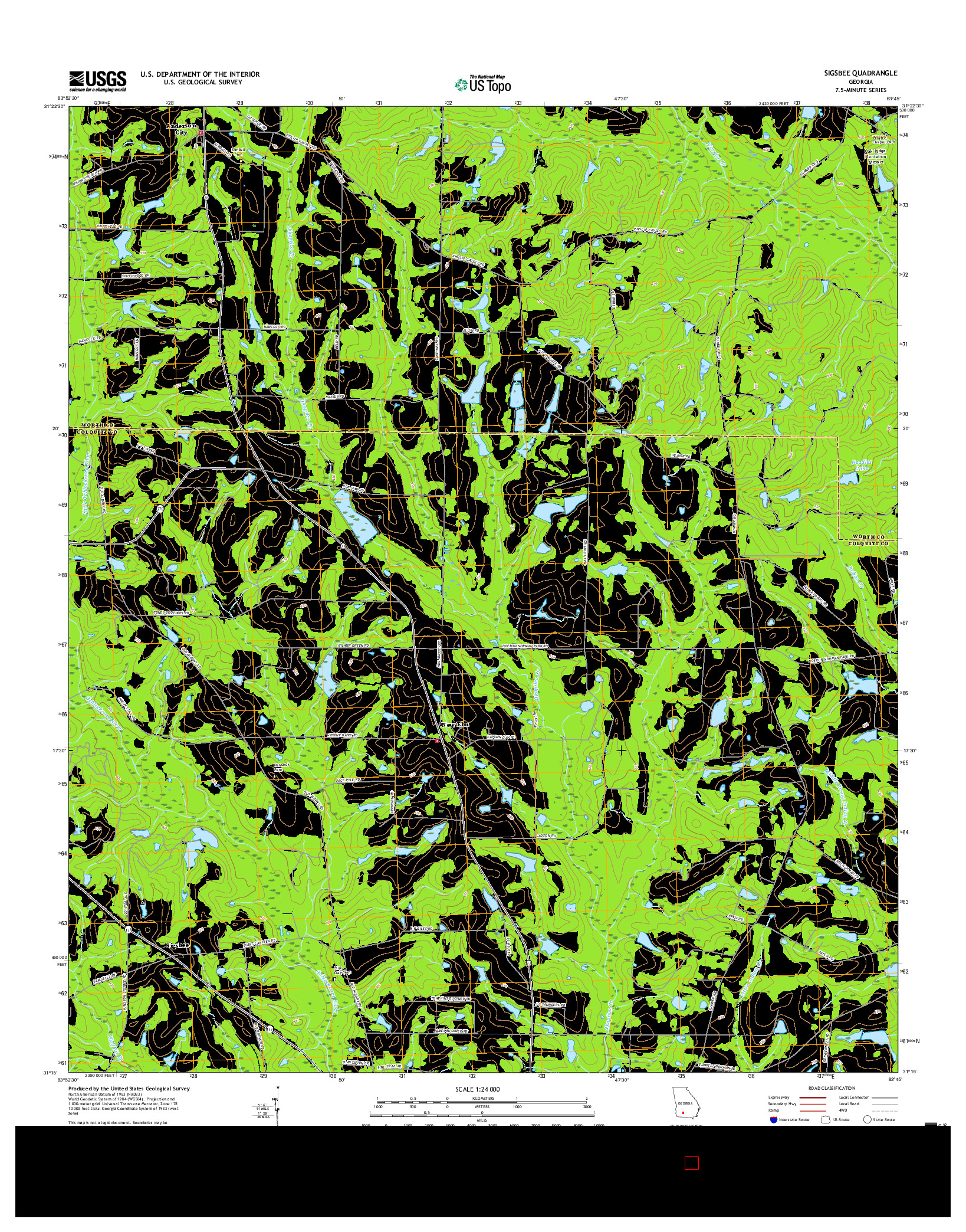 USGS US TOPO 7.5-MINUTE MAP FOR SIGSBEE, GA 2017