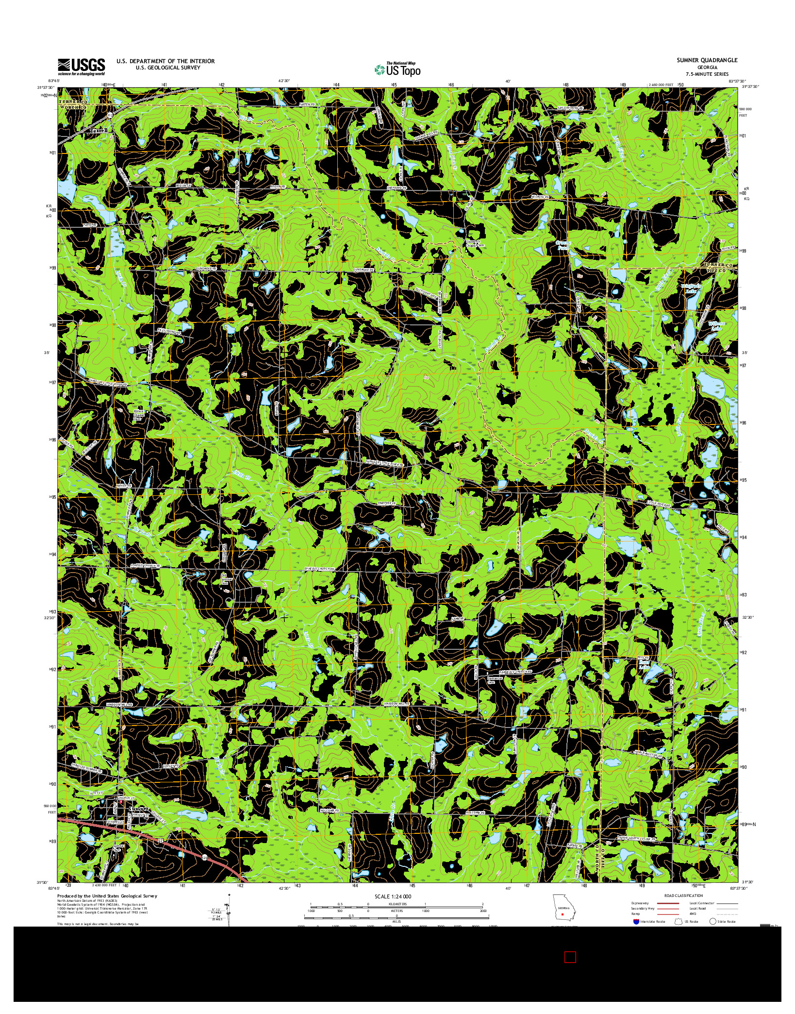 USGS US TOPO 7.5-MINUTE MAP FOR SUMNER, GA 2017