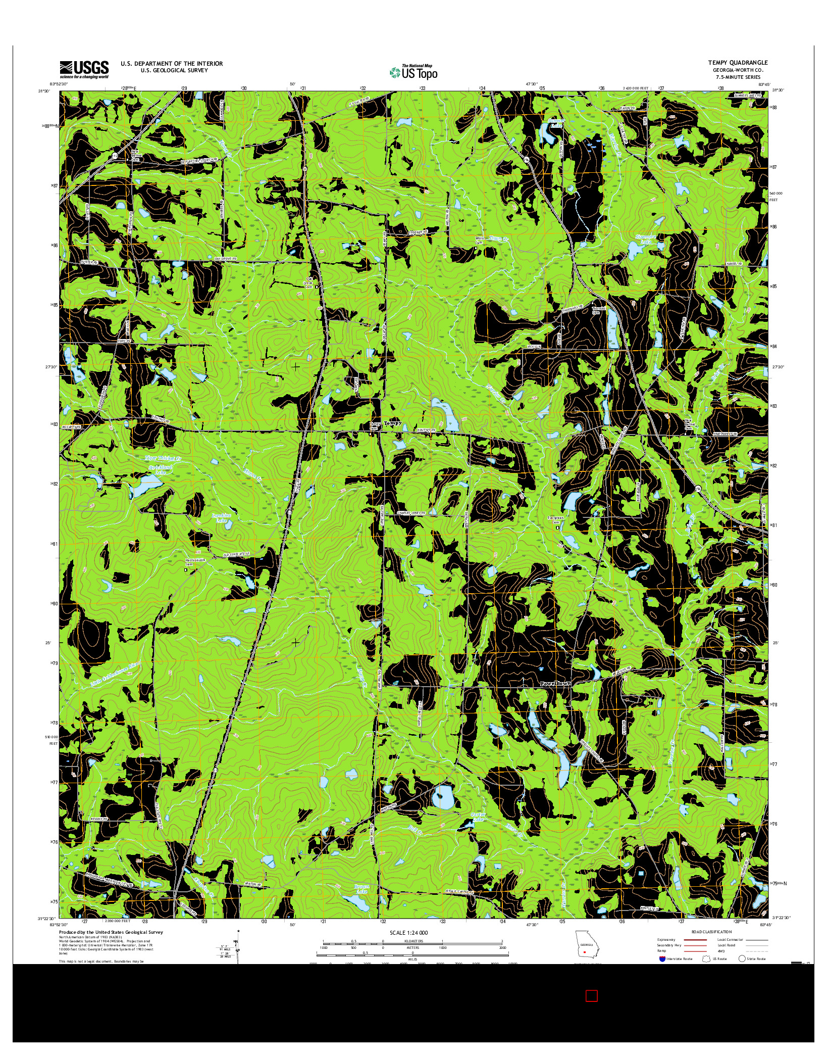 USGS US TOPO 7.5-MINUTE MAP FOR TEMPY, GA 2017