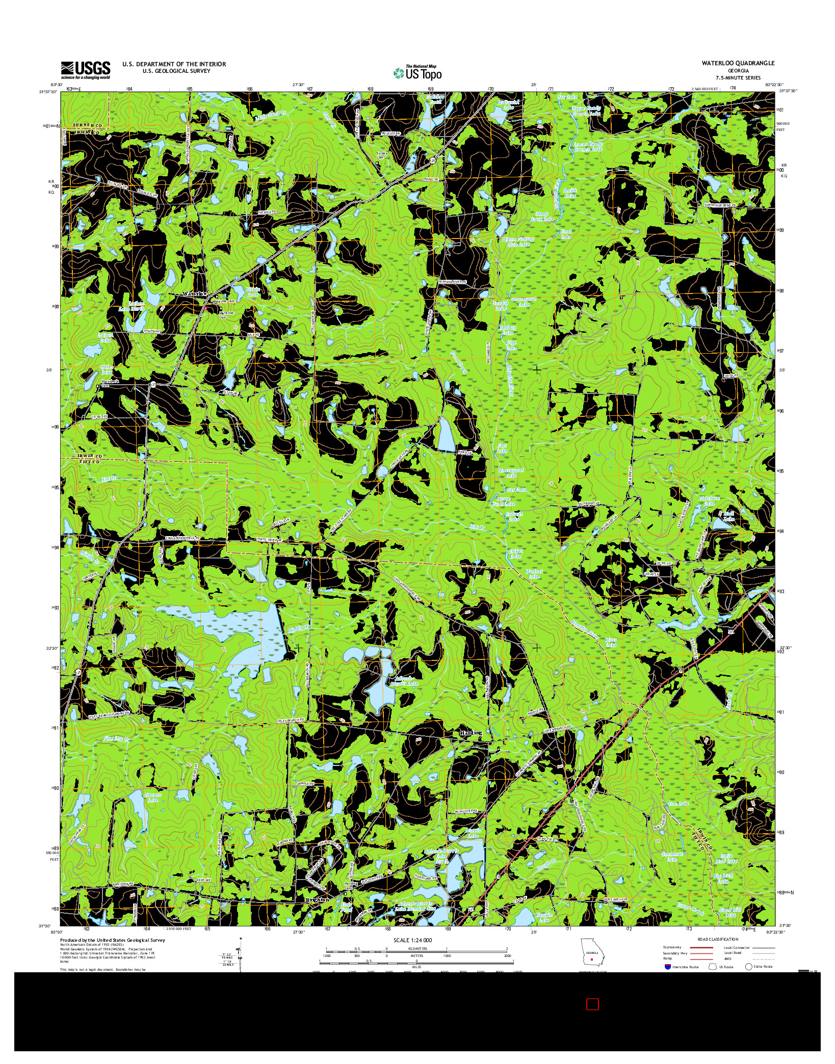 USGS US TOPO 7.5-MINUTE MAP FOR WATERLOO, GA 2017