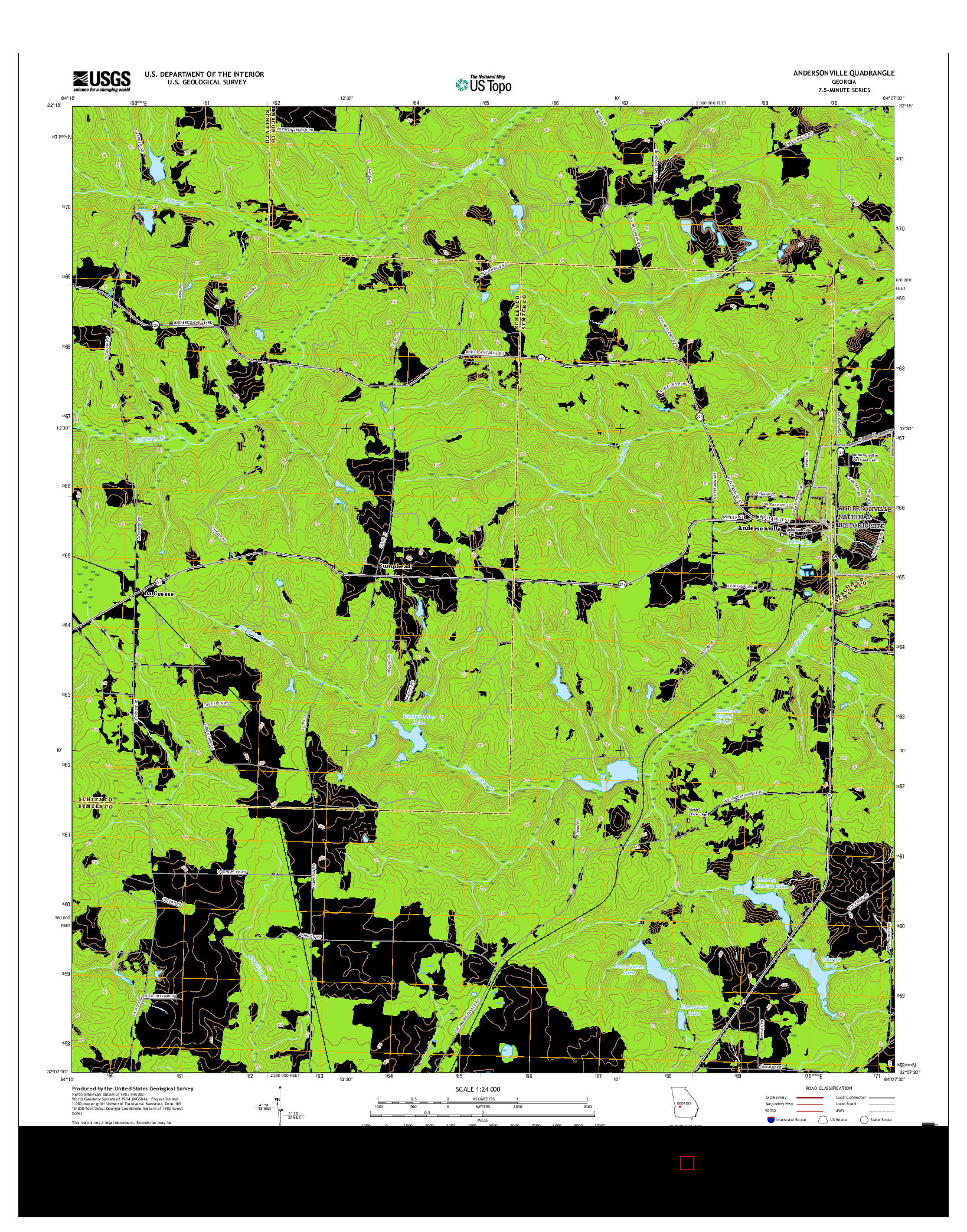 USGS US TOPO 7.5-MINUTE MAP FOR ANDERSONVILLE, GA 2017