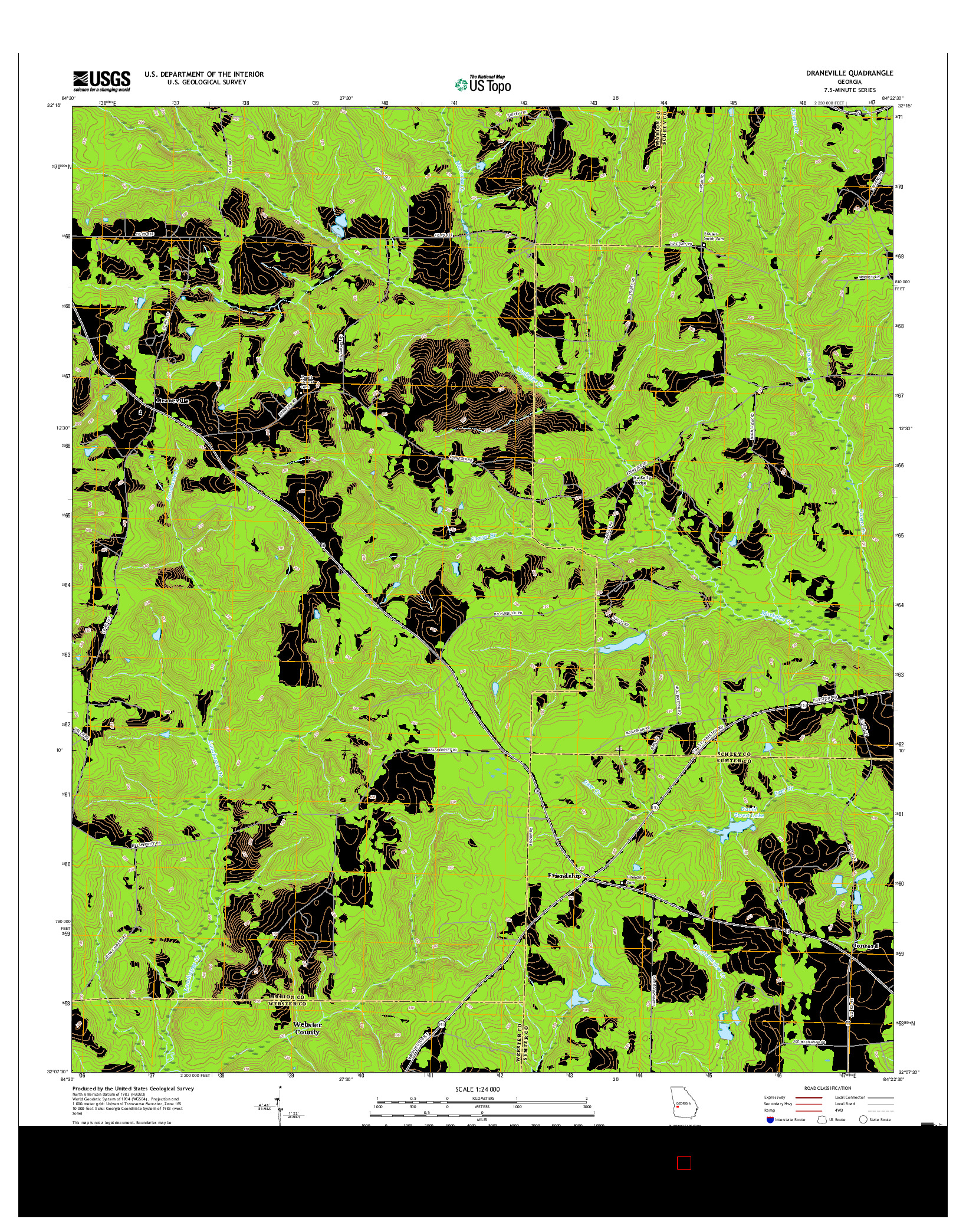 USGS US TOPO 7.5-MINUTE MAP FOR DRANEVILLE, GA 2017