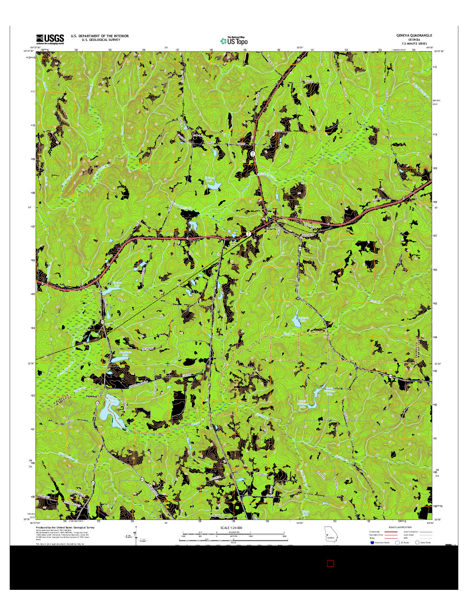 USGS US TOPO 7.5-MINUTE MAP FOR GENEVA, GA 2017