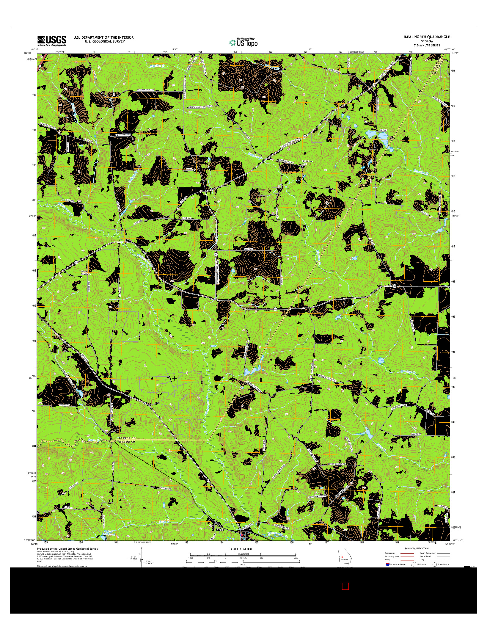 USGS US TOPO 7.5-MINUTE MAP FOR IDEAL NORTH, GA 2017