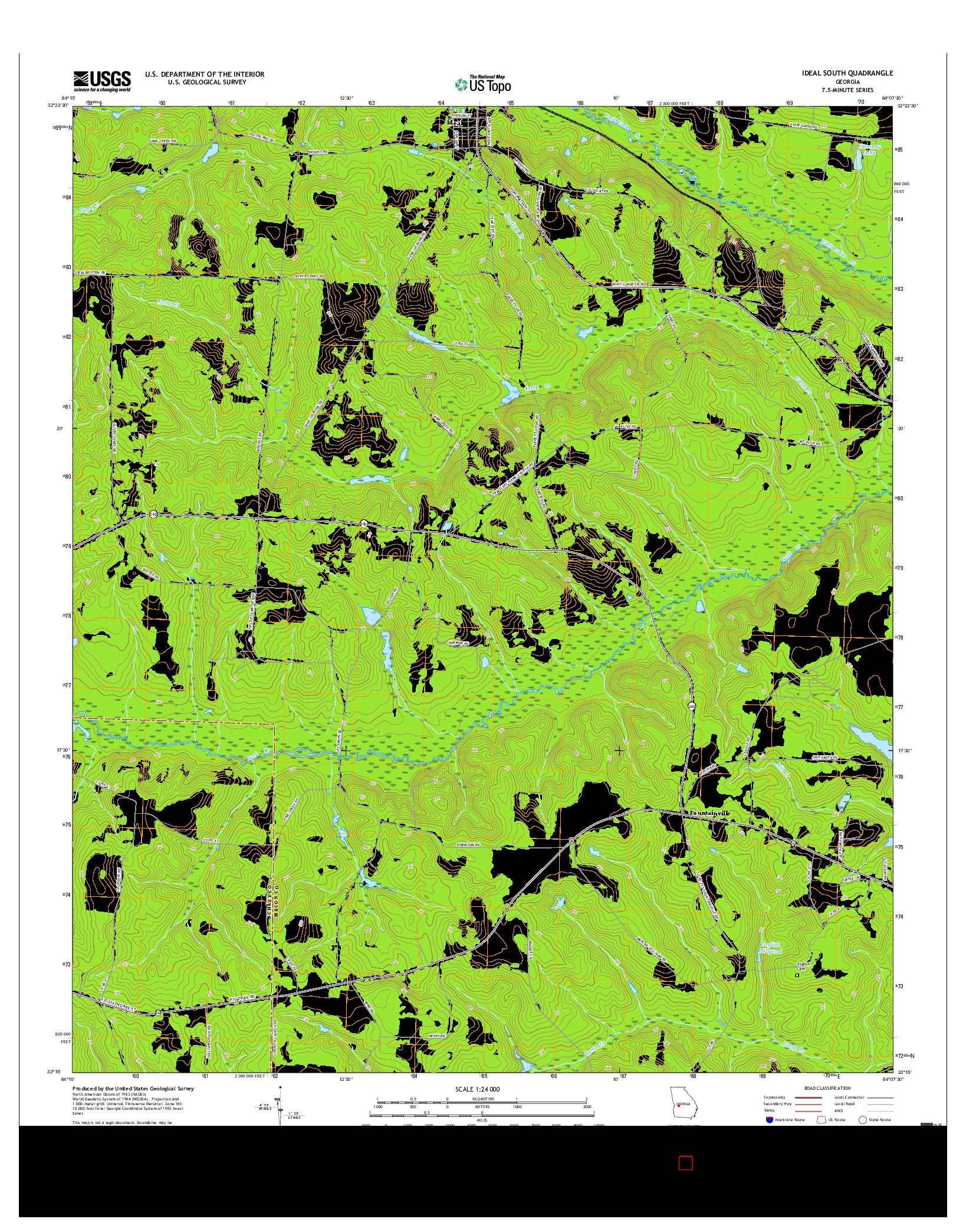 USGS US TOPO 7.5-MINUTE MAP FOR IDEAL SOUTH, GA 2017