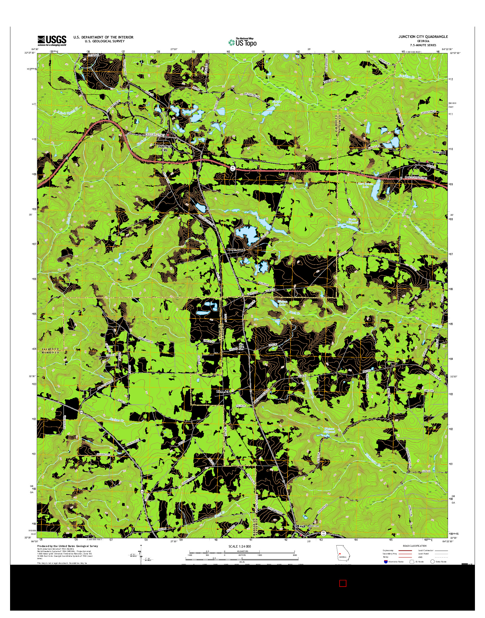 USGS US TOPO 7.5-MINUTE MAP FOR JUNCTION CITY, GA 2017