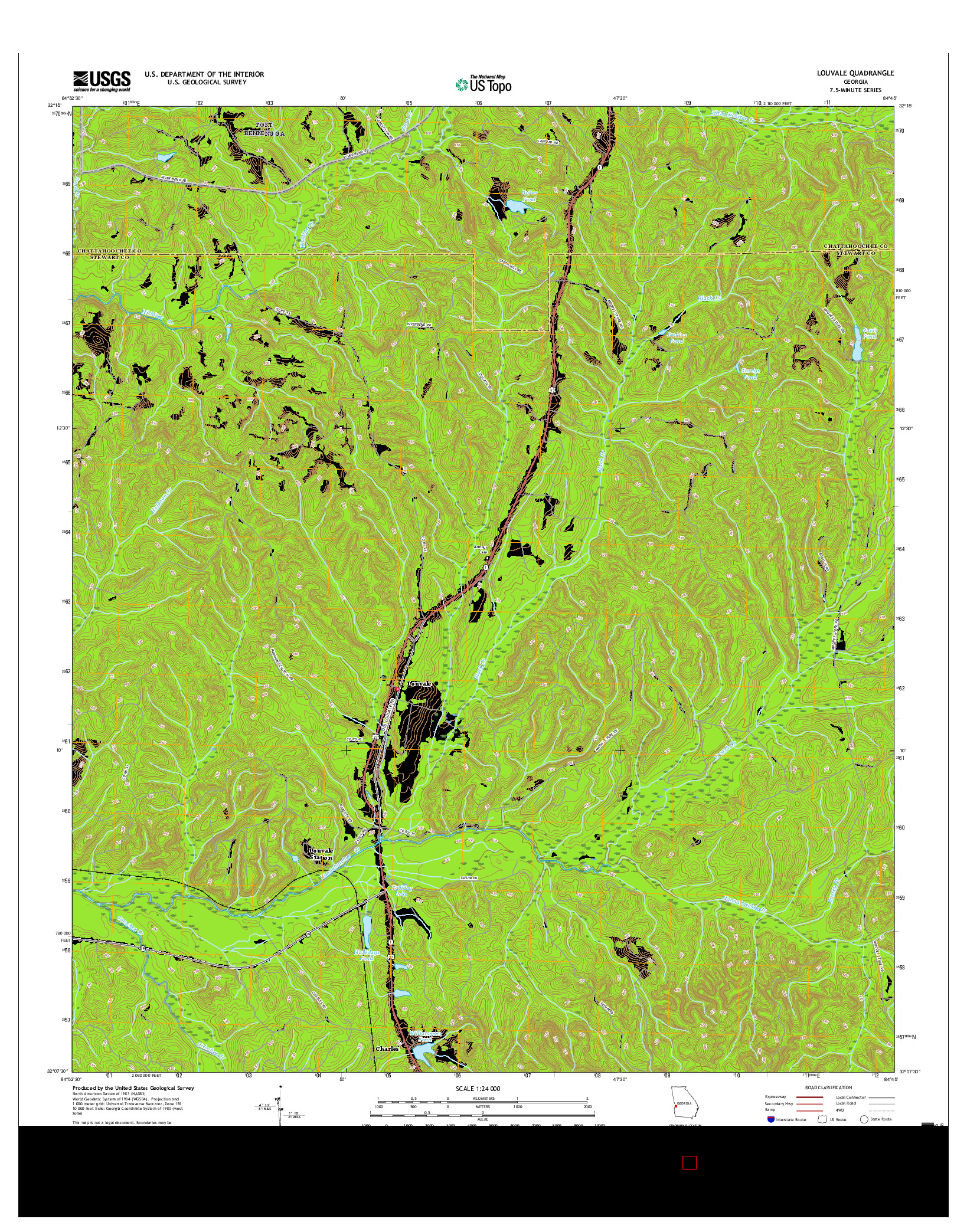 USGS US TOPO 7.5-MINUTE MAP FOR LOUVALE, GA 2017