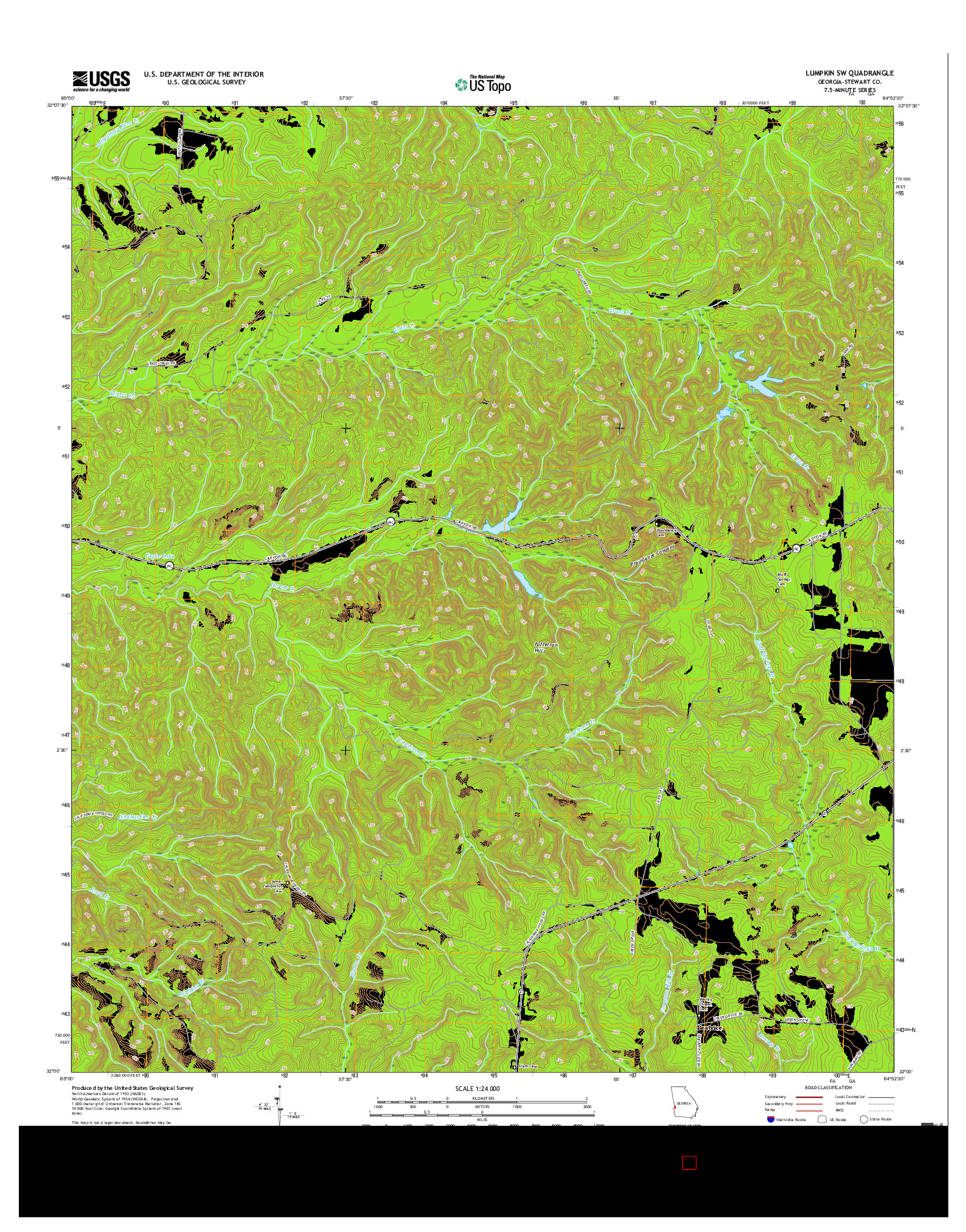 USGS US TOPO 7.5-MINUTE MAP FOR LUMPKIN SW, GA 2017