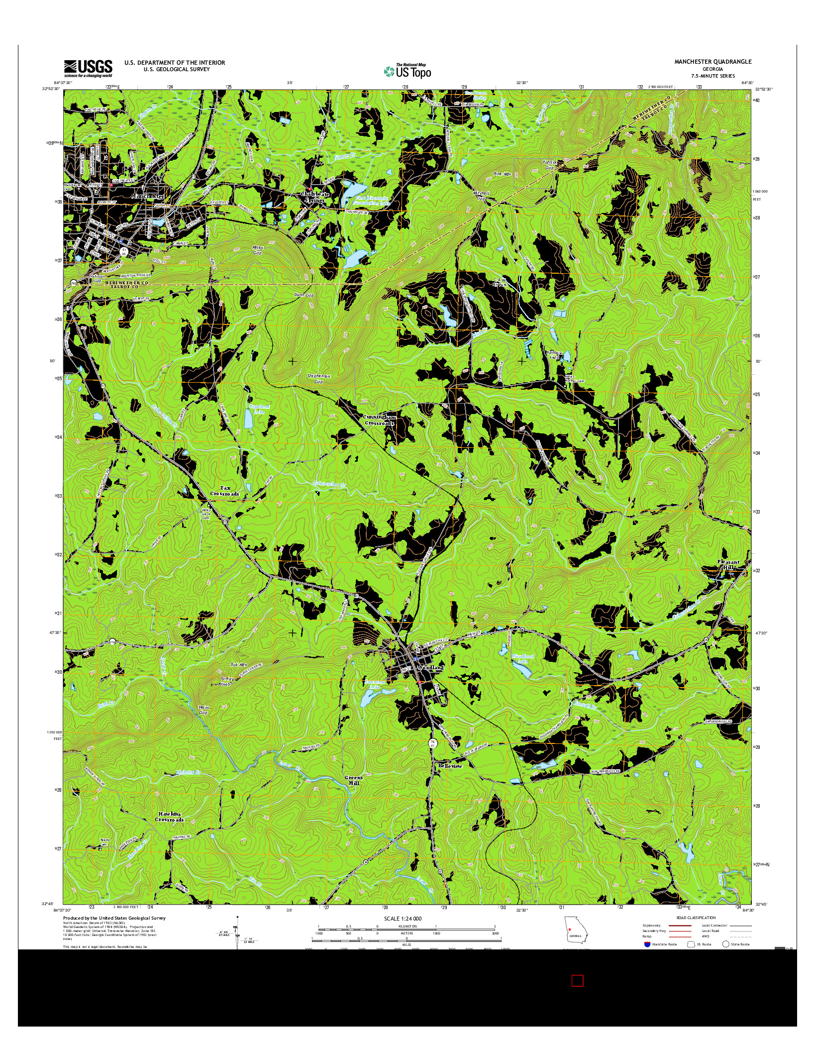 USGS US TOPO 7.5-MINUTE MAP FOR MANCHESTER, GA 2017