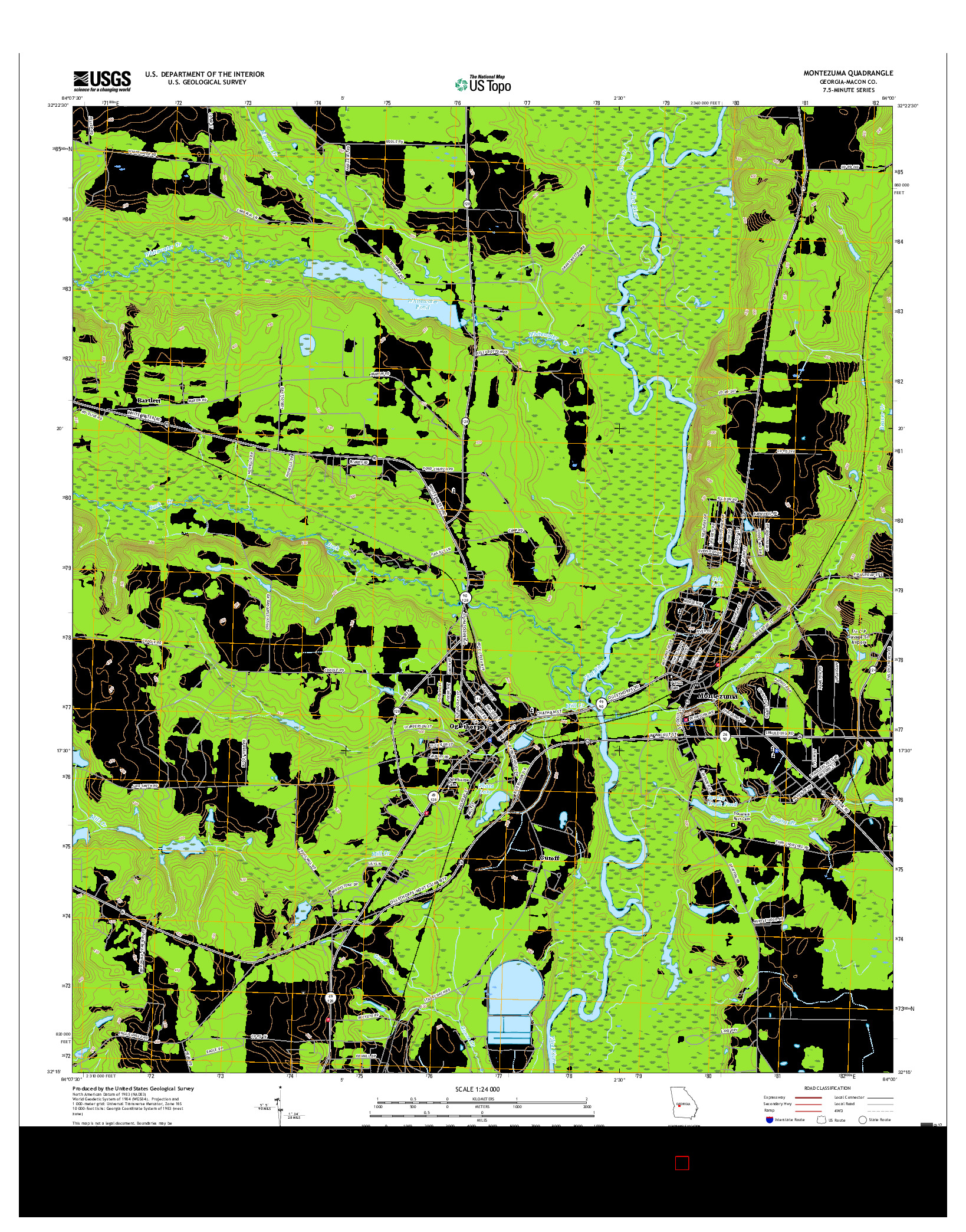USGS US TOPO 7.5-MINUTE MAP FOR MONTEZUMA, GA 2017