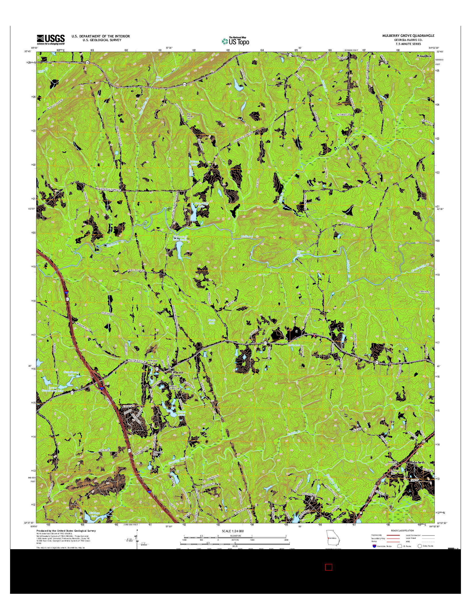 USGS US TOPO 7.5-MINUTE MAP FOR MULBERRY GROVE, GA 2017