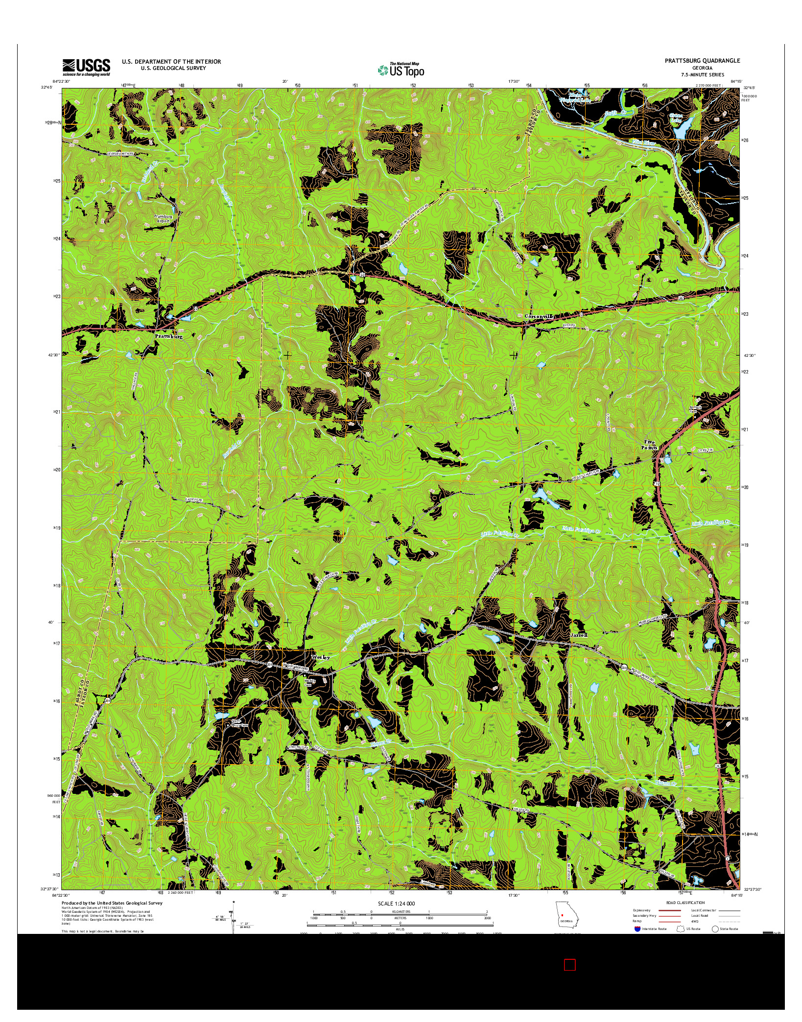 USGS US TOPO 7.5-MINUTE MAP FOR PRATTSBURG, GA 2017