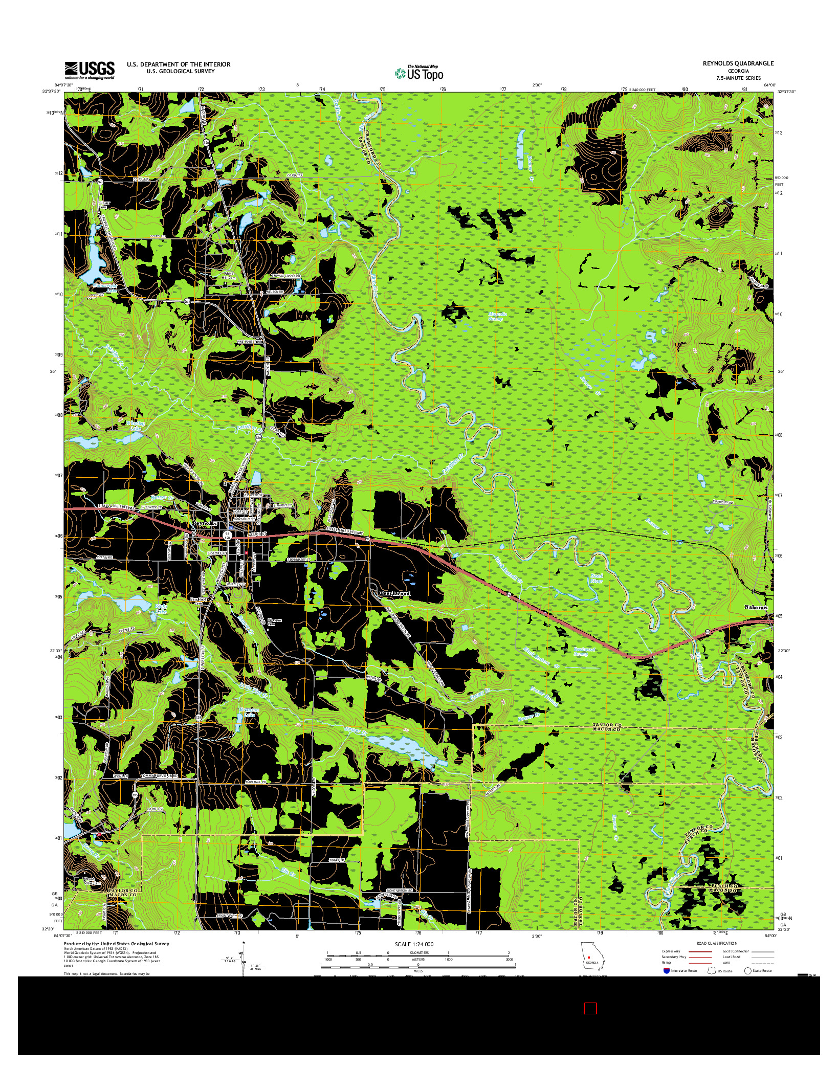 USGS US TOPO 7.5-MINUTE MAP FOR REYNOLDS, GA 2017