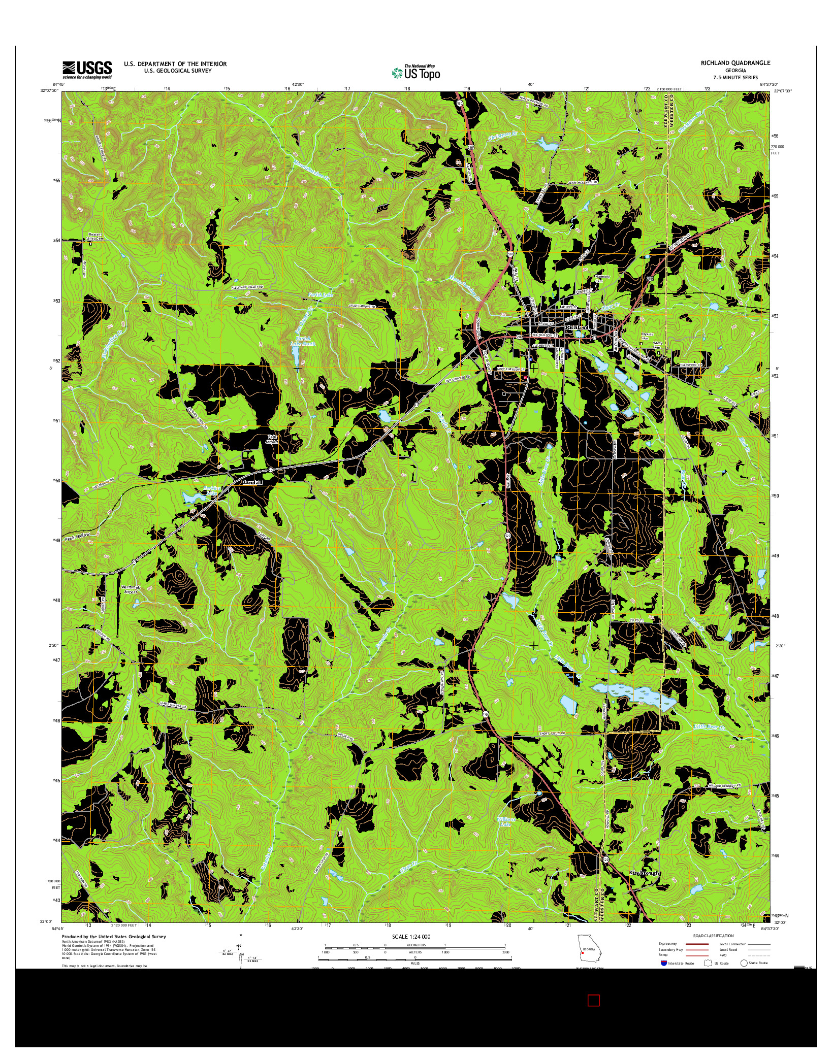 USGS US TOPO 7.5-MINUTE MAP FOR RICHLAND, GA 2017