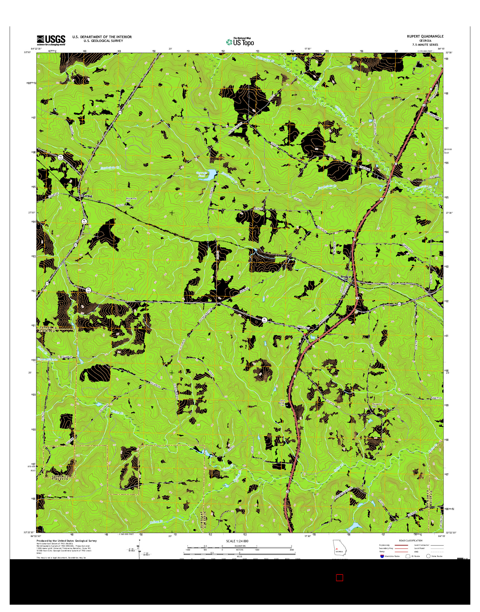 USGS US TOPO 7.5-MINUTE MAP FOR RUPERT, GA 2017