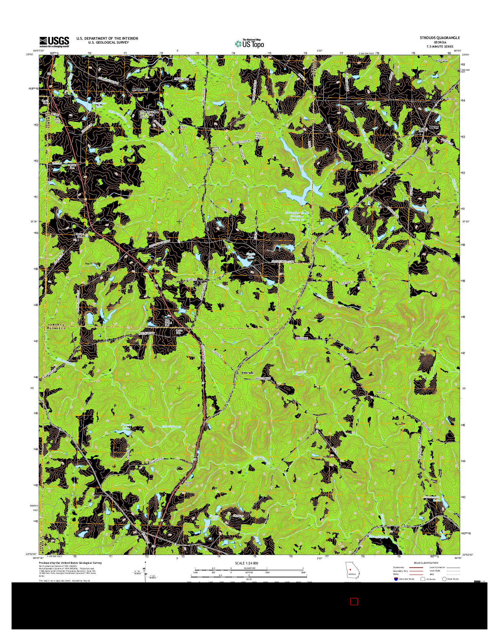 USGS US TOPO 7.5-MINUTE MAP FOR STROUDS, GA 2017