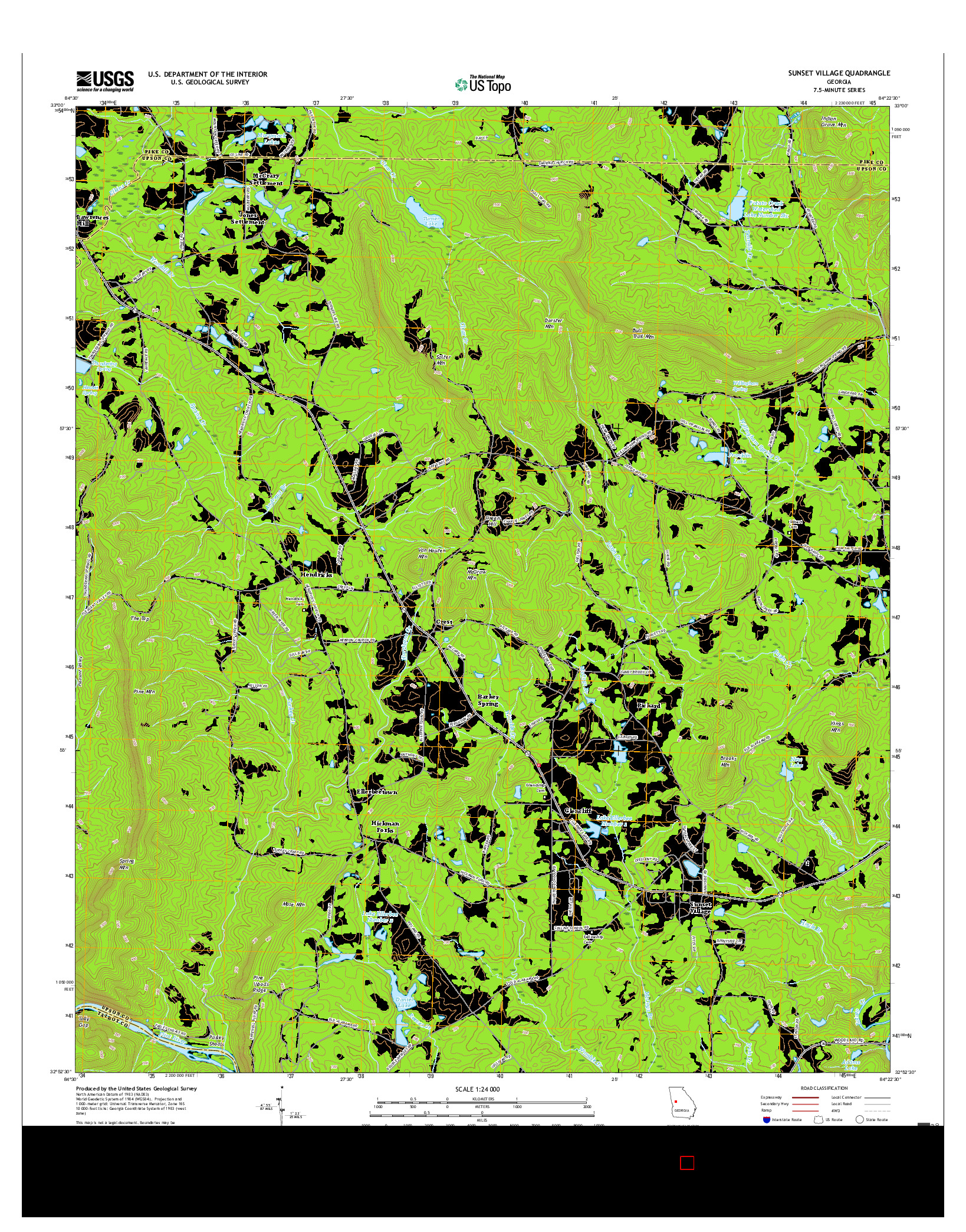 USGS US TOPO 7.5-MINUTE MAP FOR SUNSET VILLAGE, GA 2017