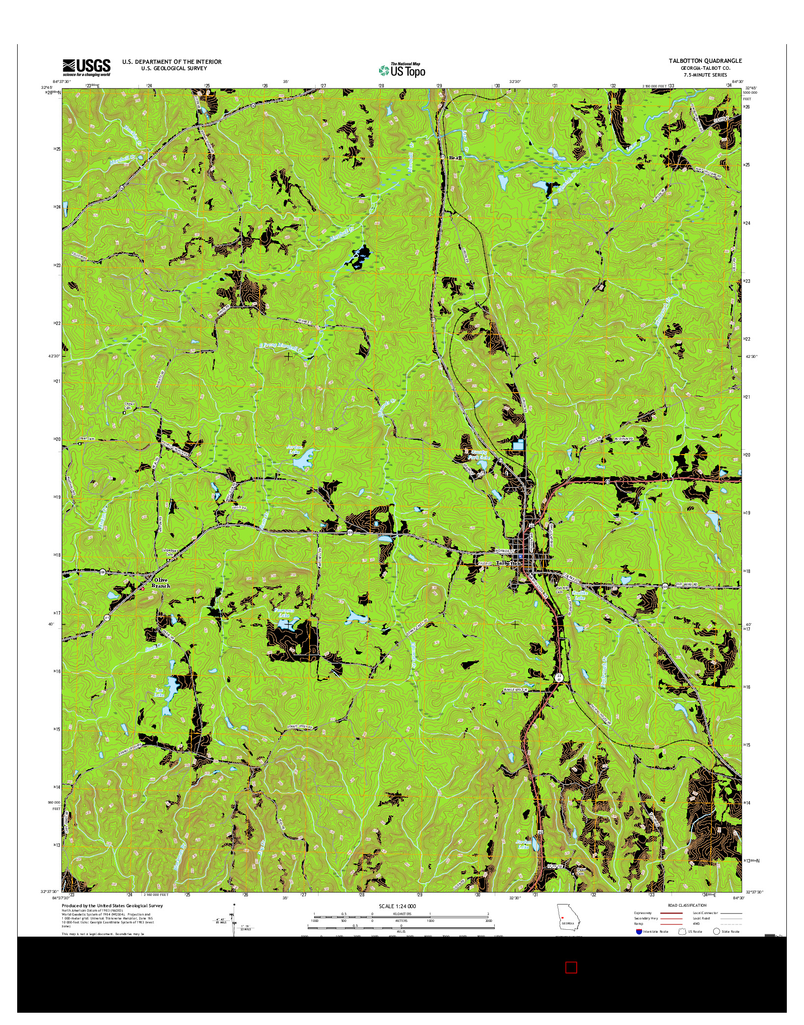 USGS US TOPO 7.5-MINUTE MAP FOR TALBOTTON, GA 2017