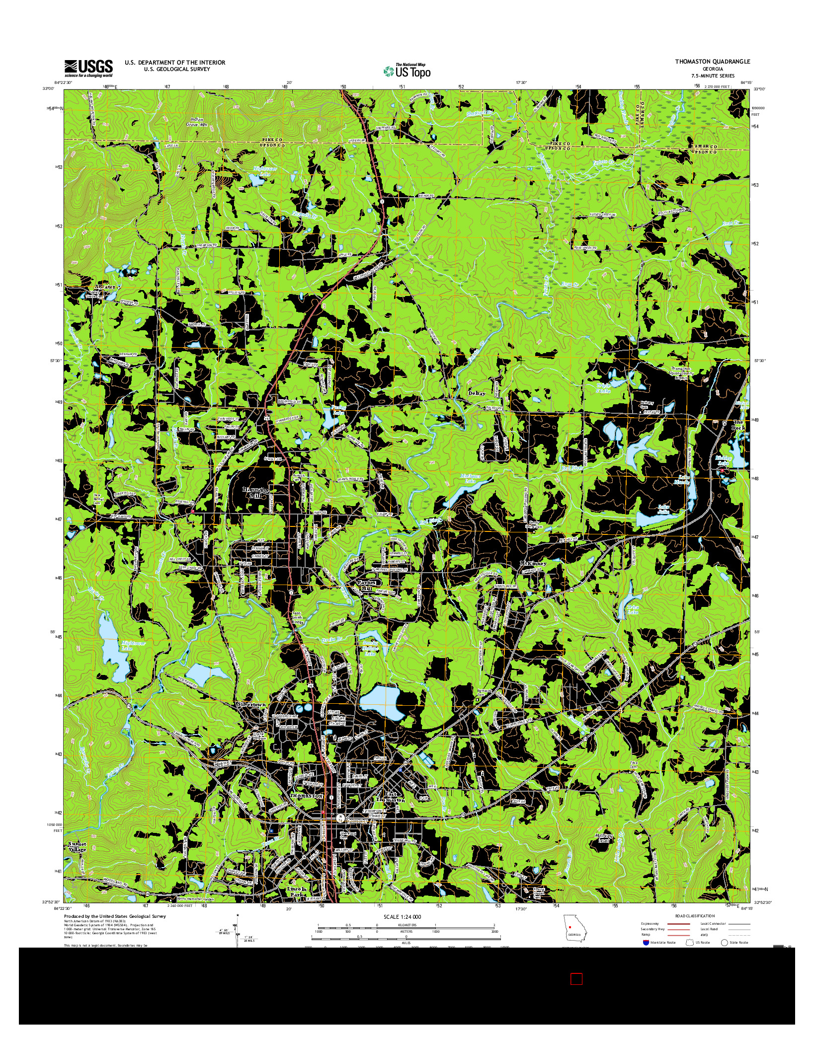 USGS US TOPO 7.5-MINUTE MAP FOR THOMASTON, GA 2017