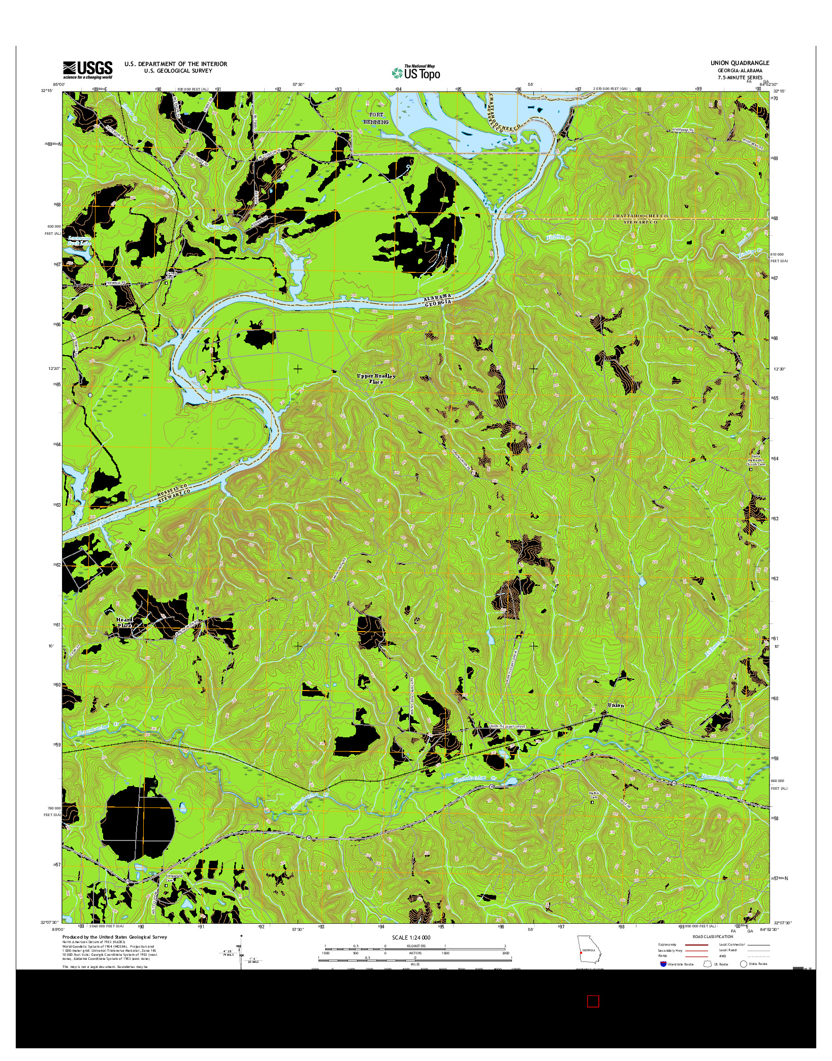 USGS US TOPO 7.5-MINUTE MAP FOR UNION, GA-AL 2017