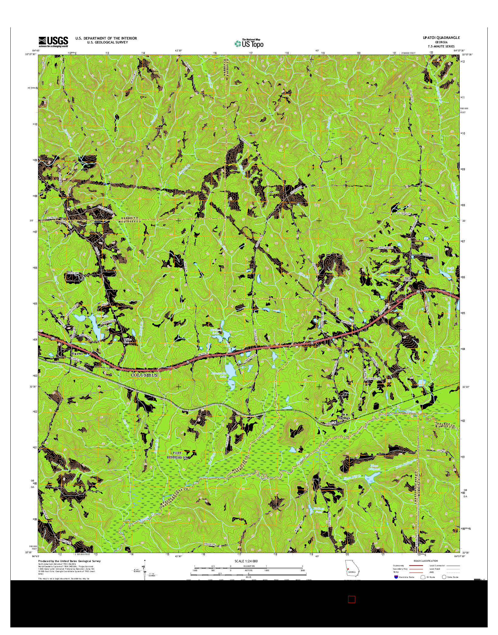 USGS US TOPO 7.5-MINUTE MAP FOR UPATOI, GA 2017