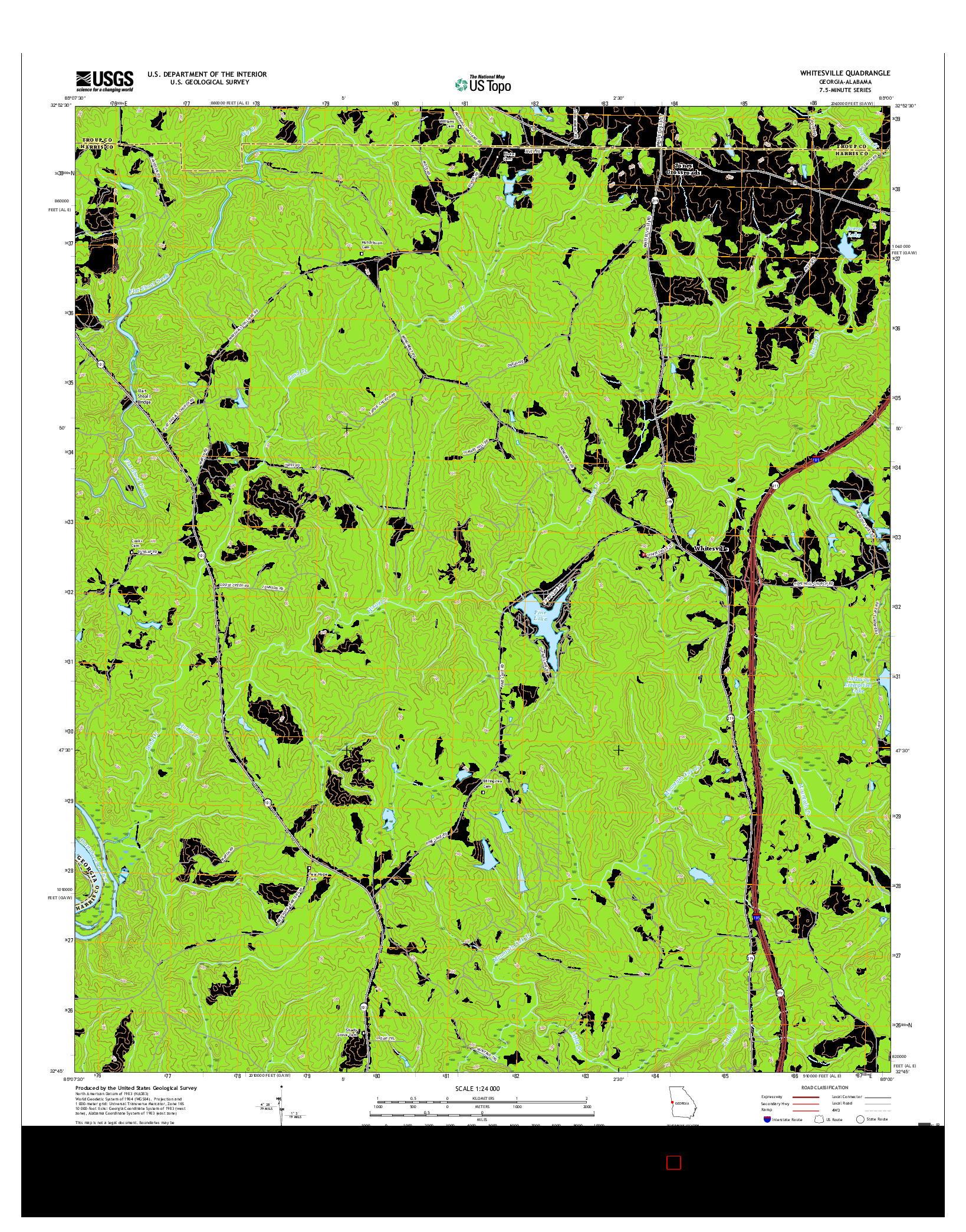 USGS US TOPO 7.5-MINUTE MAP FOR WHITESVILLE, GA-AL 2017