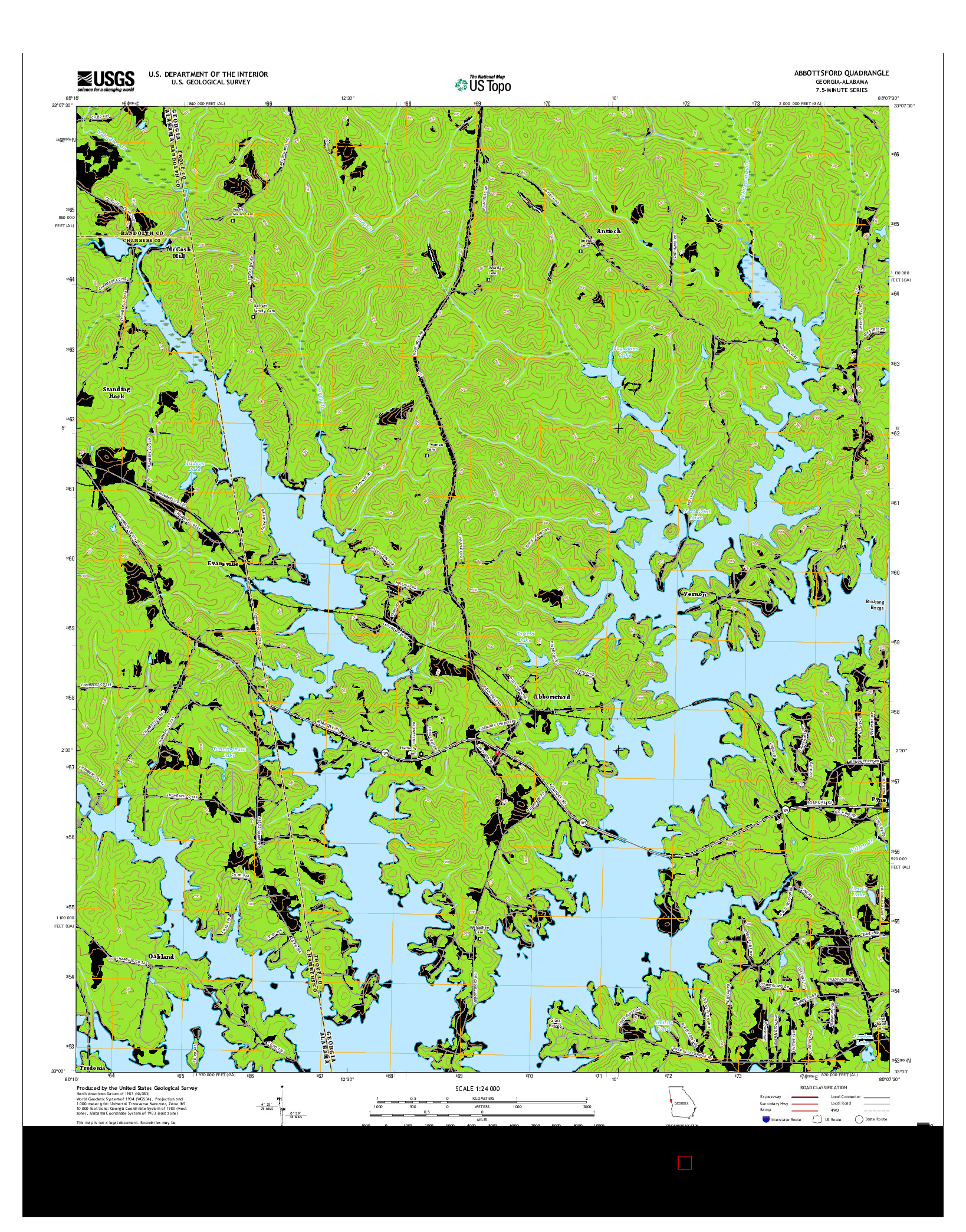 USGS US TOPO 7.5-MINUTE MAP FOR ABBOTTSFORD, GA-AL 2017