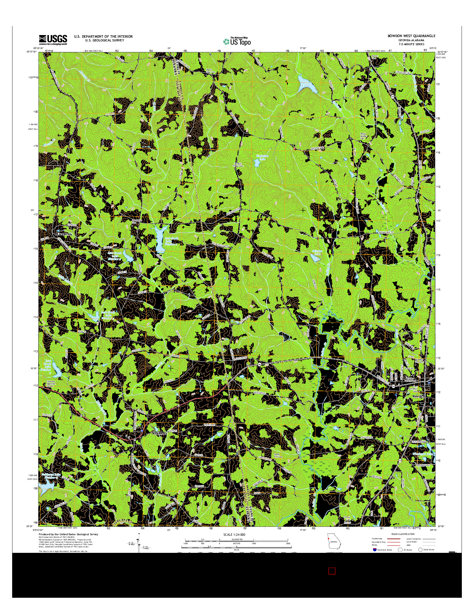 USGS US TOPO 7.5-MINUTE MAP FOR BOWDON WEST, GA-AL 2017