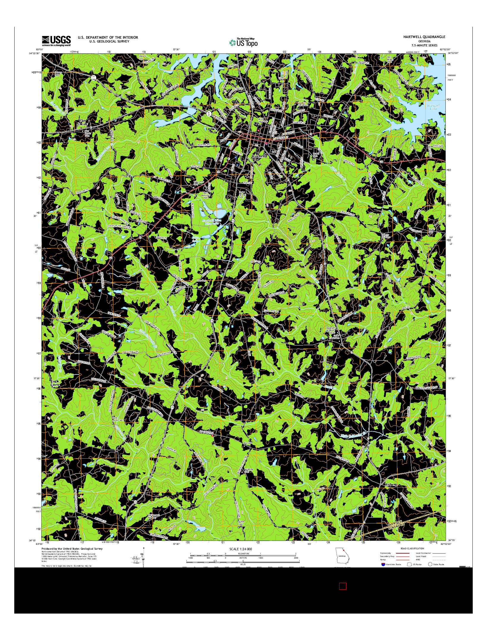 USGS US TOPO 7.5-MINUTE MAP FOR HARTWELL, GA 2017