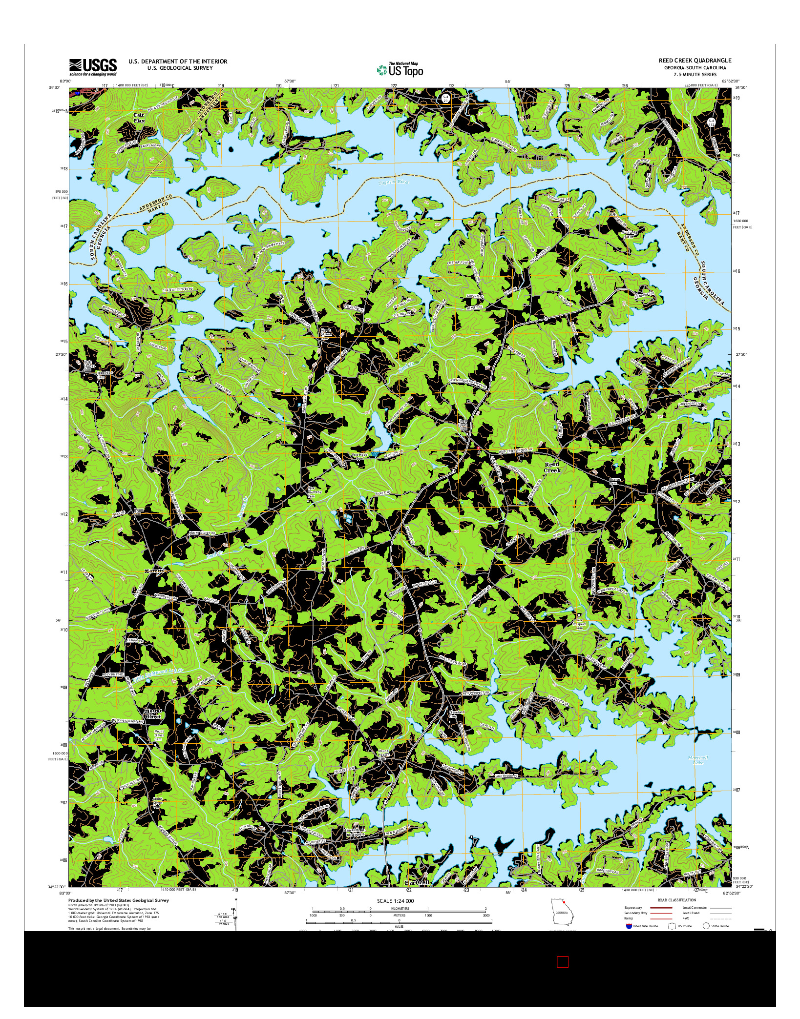 USGS US TOPO 7.5-MINUTE MAP FOR REED CREEK, GA-SC 2017