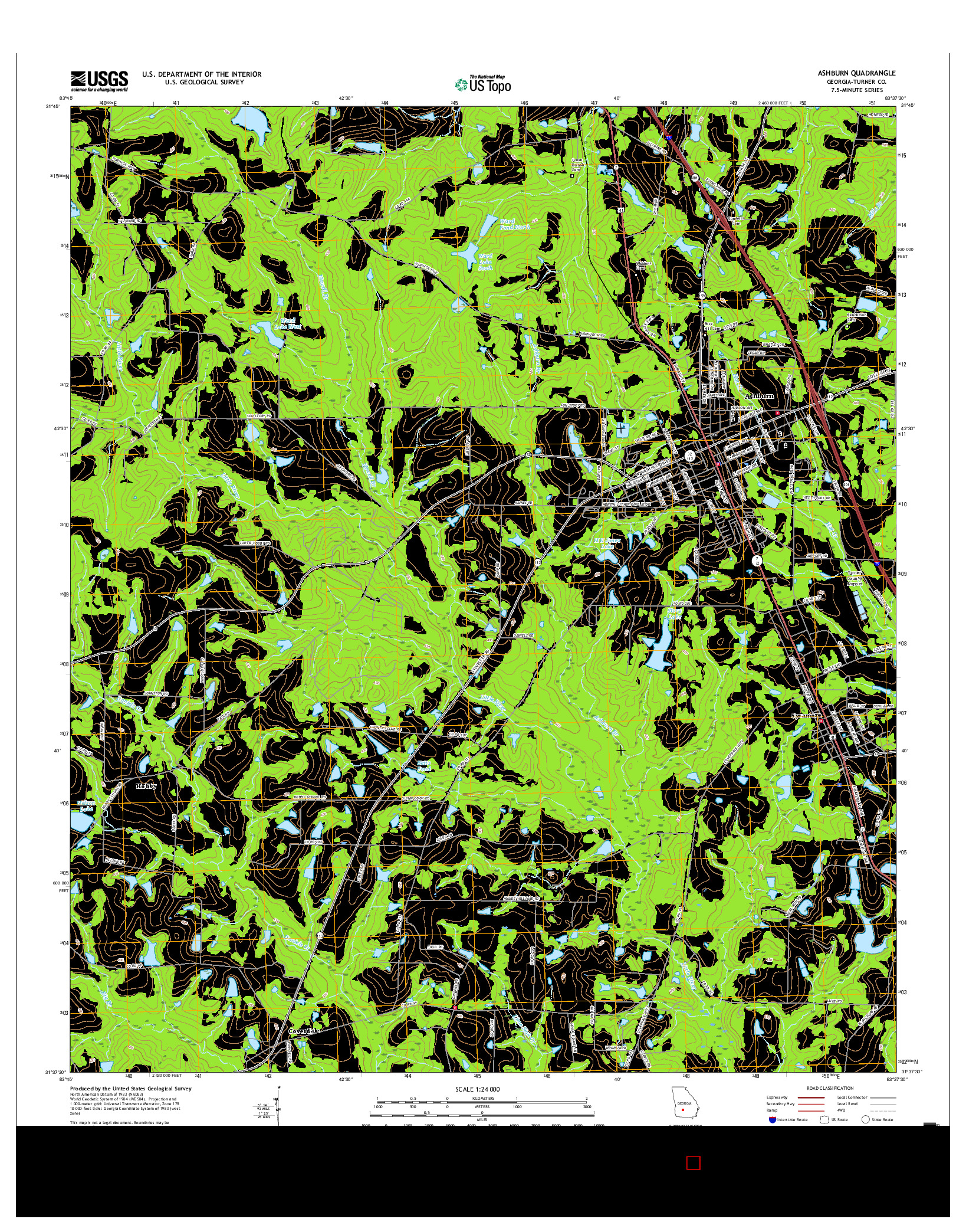 USGS US TOPO 7.5-MINUTE MAP FOR ASHBURN, GA 2017