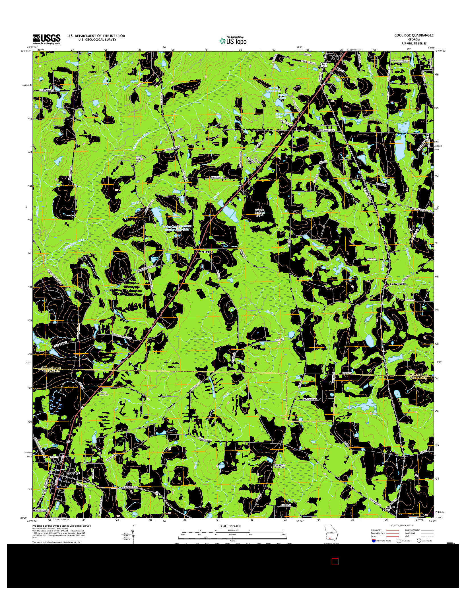 USGS US TOPO 7.5-MINUTE MAP FOR COOLIDGE, GA 2017