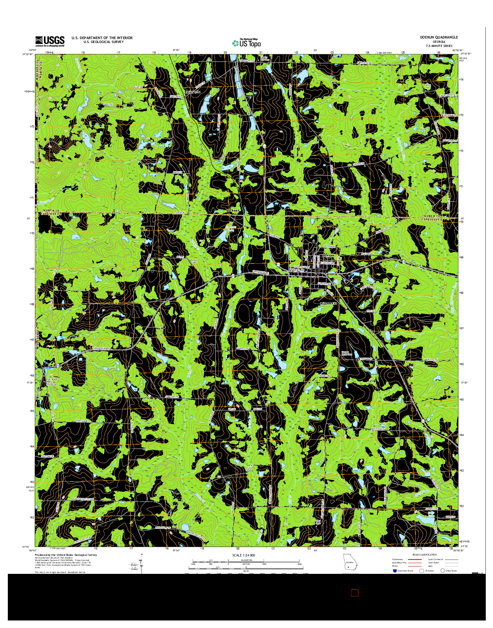 USGS US TOPO 7.5-MINUTE MAP FOR DOERUN, GA 2017