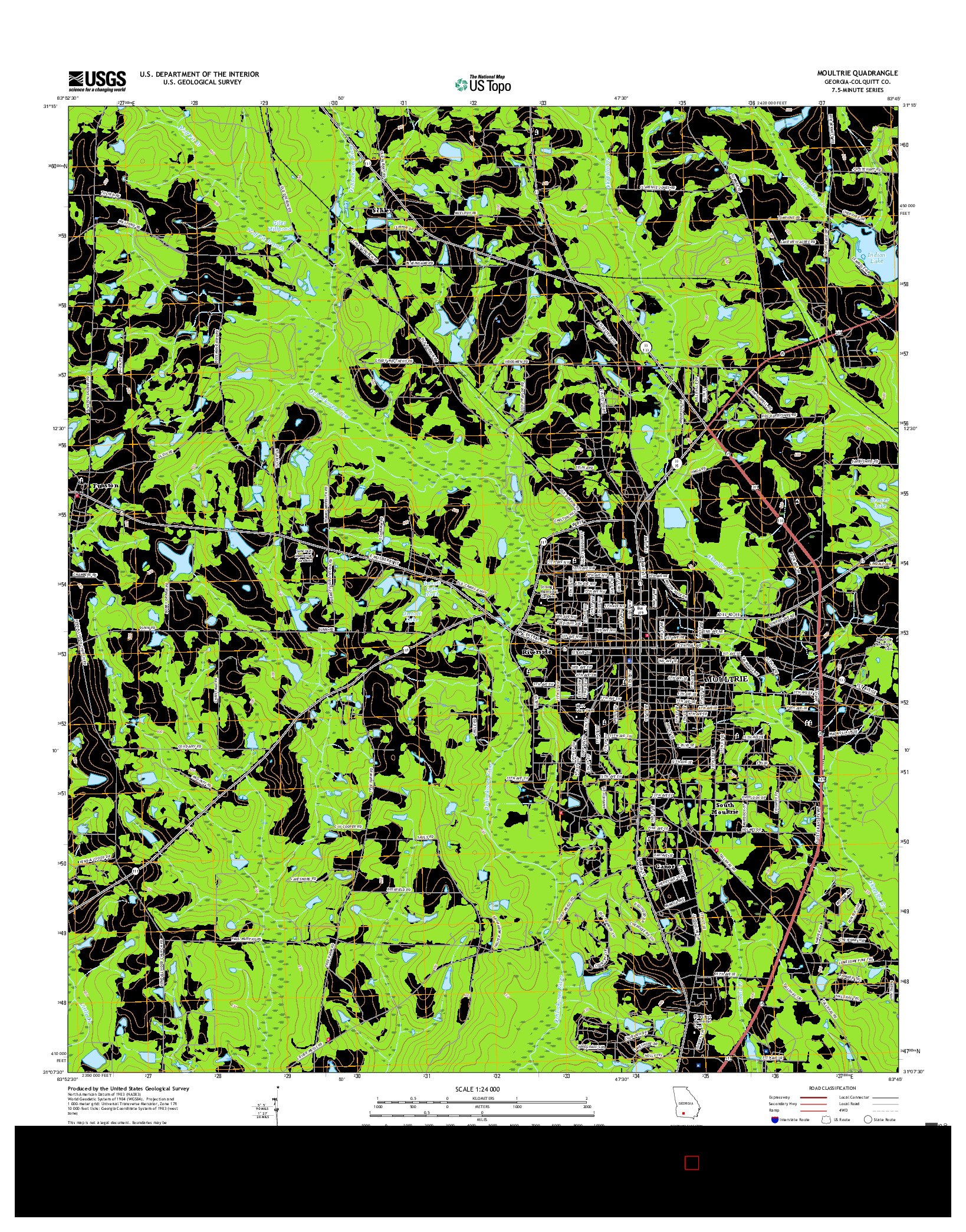 USGS US TOPO 7.5-MINUTE MAP FOR MOULTRIE, GA 2017
