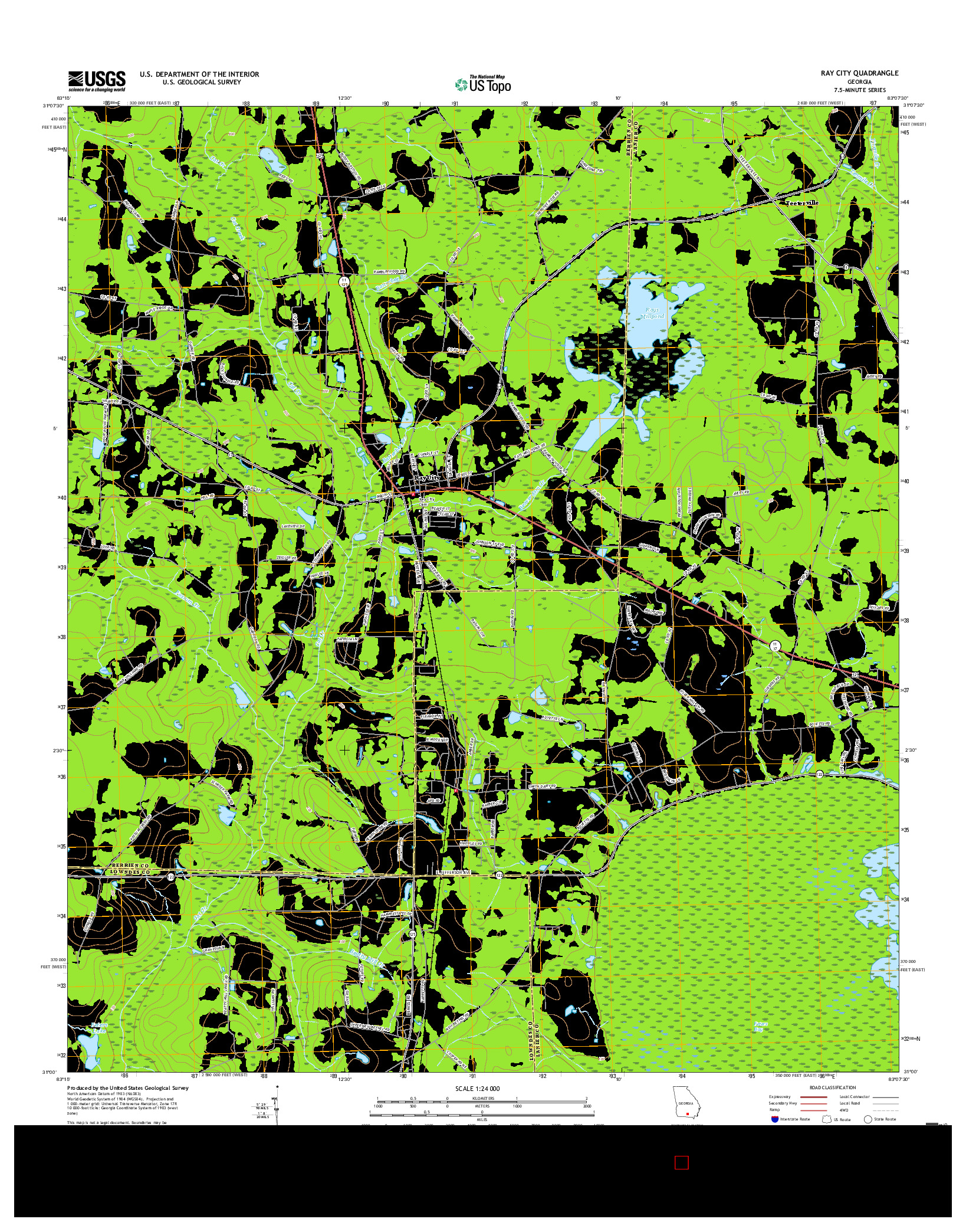 USGS US TOPO 7.5-MINUTE MAP FOR RAY CITY, GA 2017