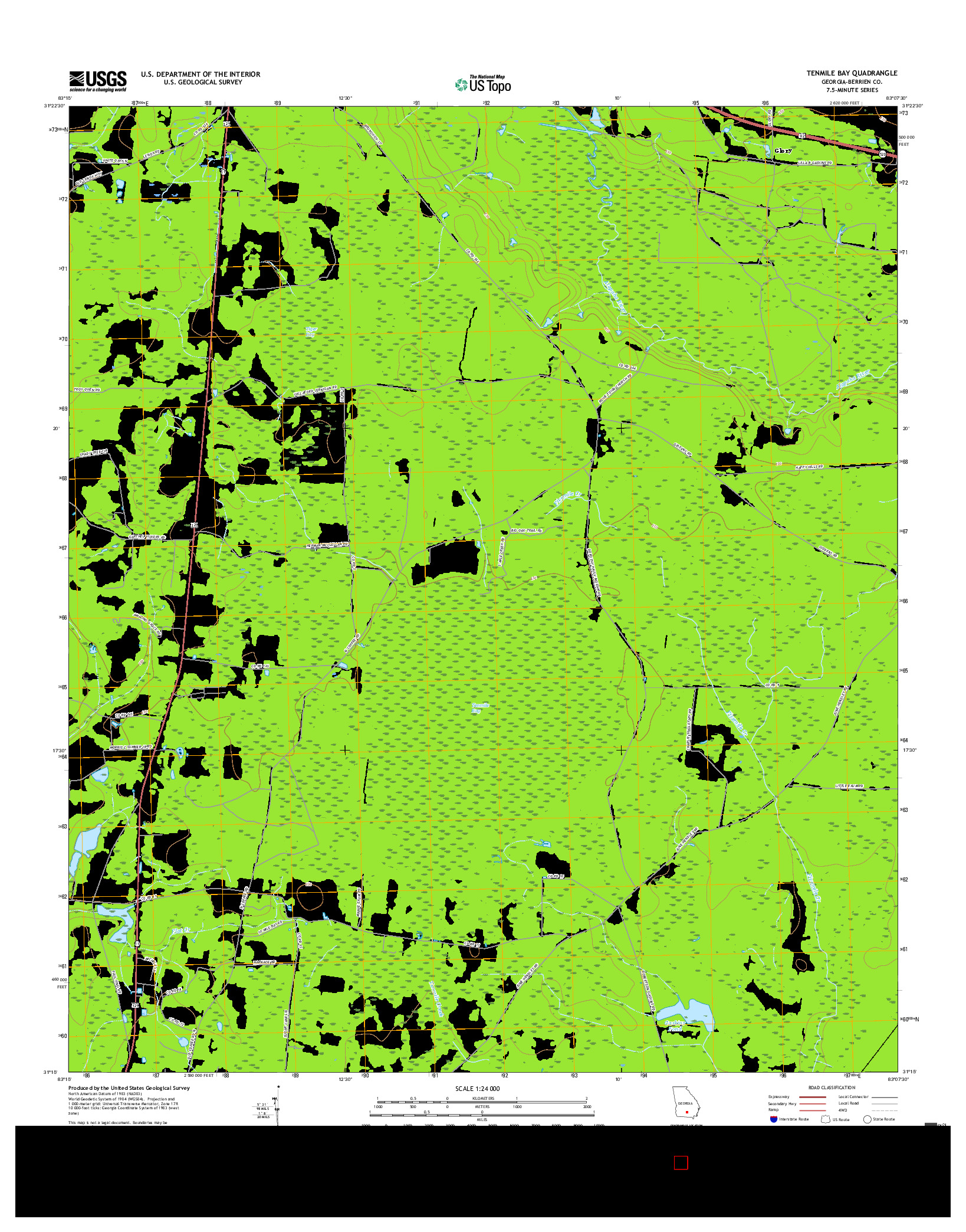 USGS US TOPO 7.5-MINUTE MAP FOR TENMILE BAY, GA 2017