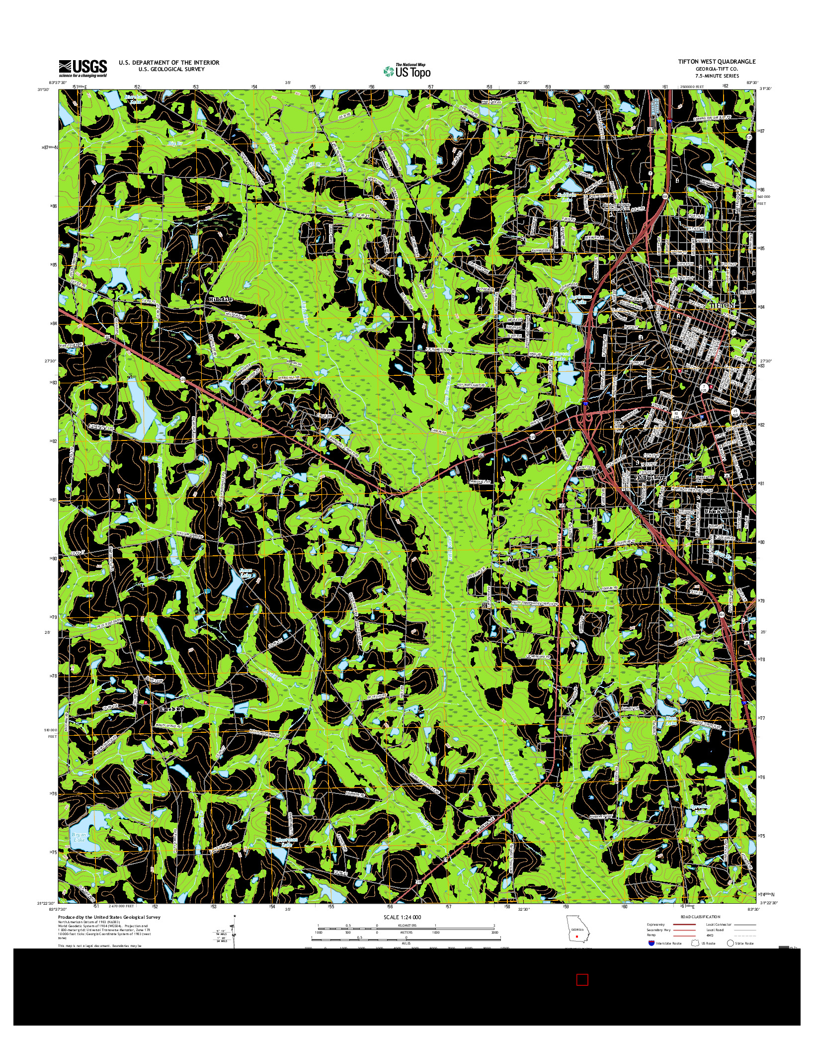 USGS US TOPO 7.5-MINUTE MAP FOR TIFTON WEST, GA 2017