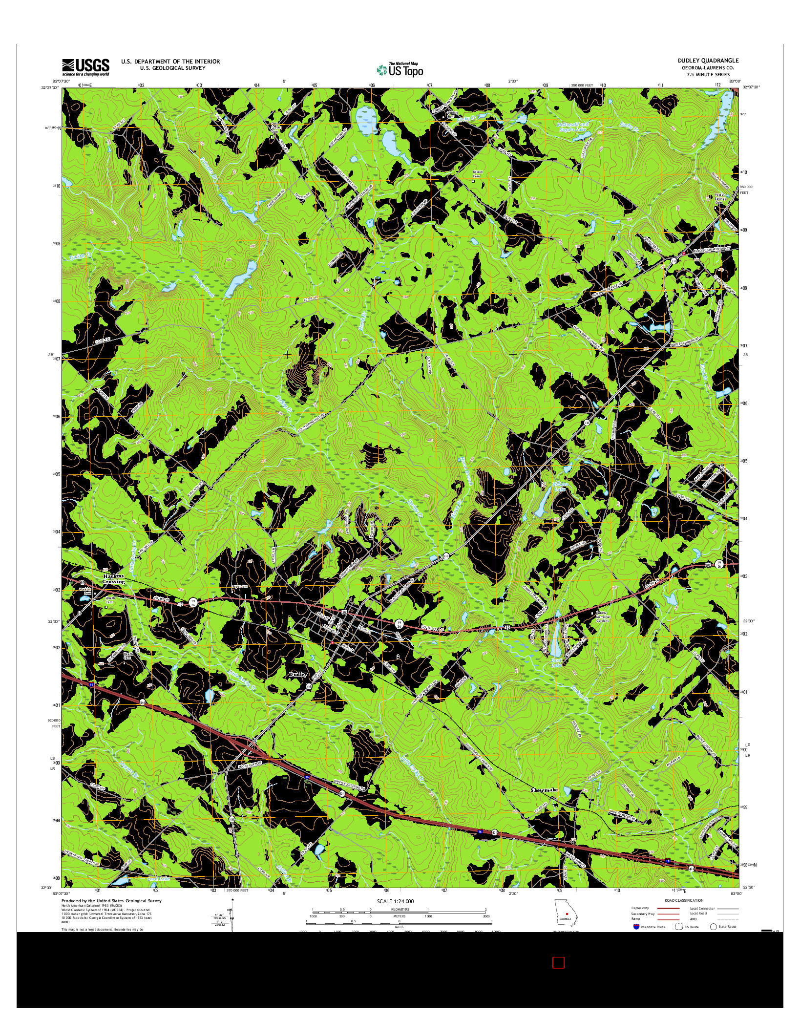 USGS US TOPO 7.5-MINUTE MAP FOR DUDLEY, GA 2017