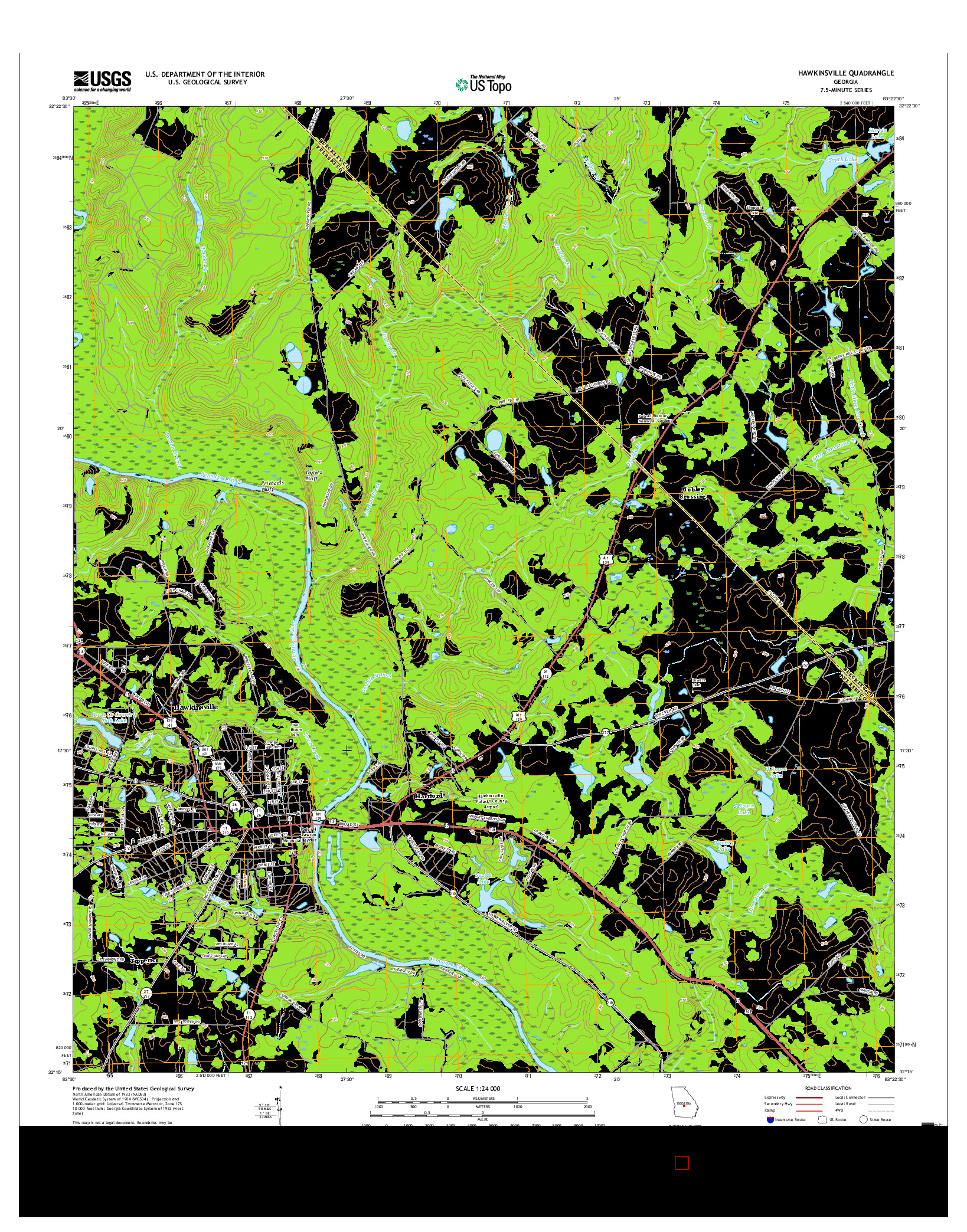 USGS US TOPO 7.5-MINUTE MAP FOR HAWKINSVILLE, GA 2017