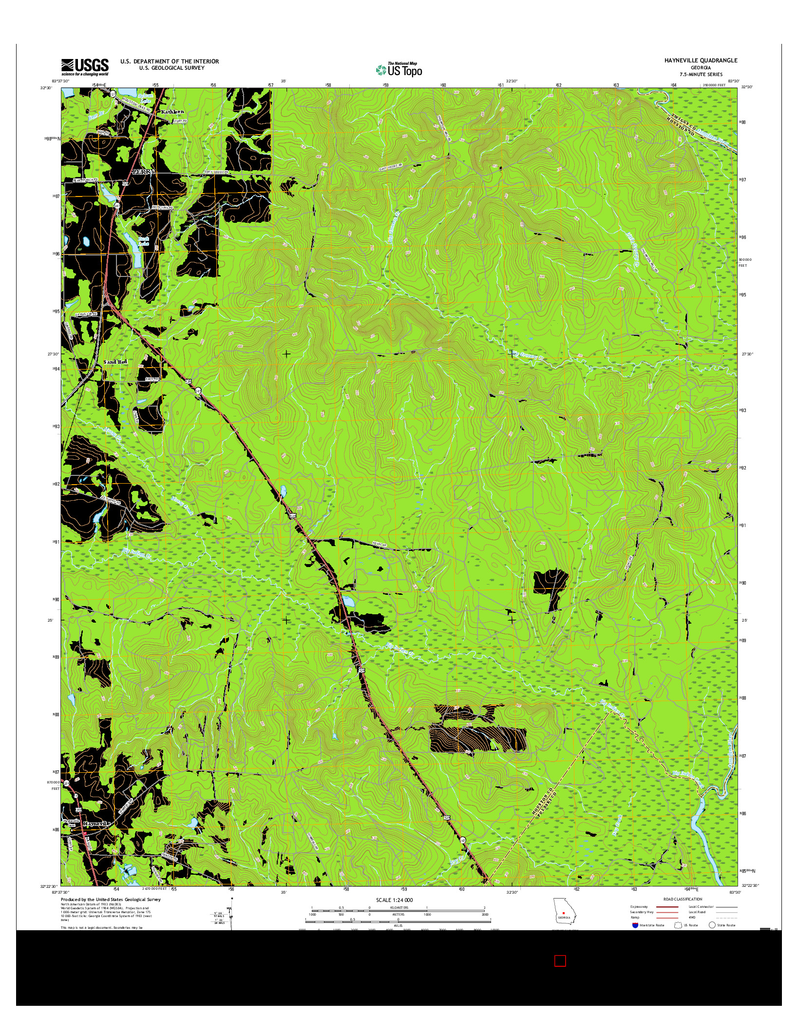 USGS US TOPO 7.5-MINUTE MAP FOR HAYNEVILLE, GA 2017