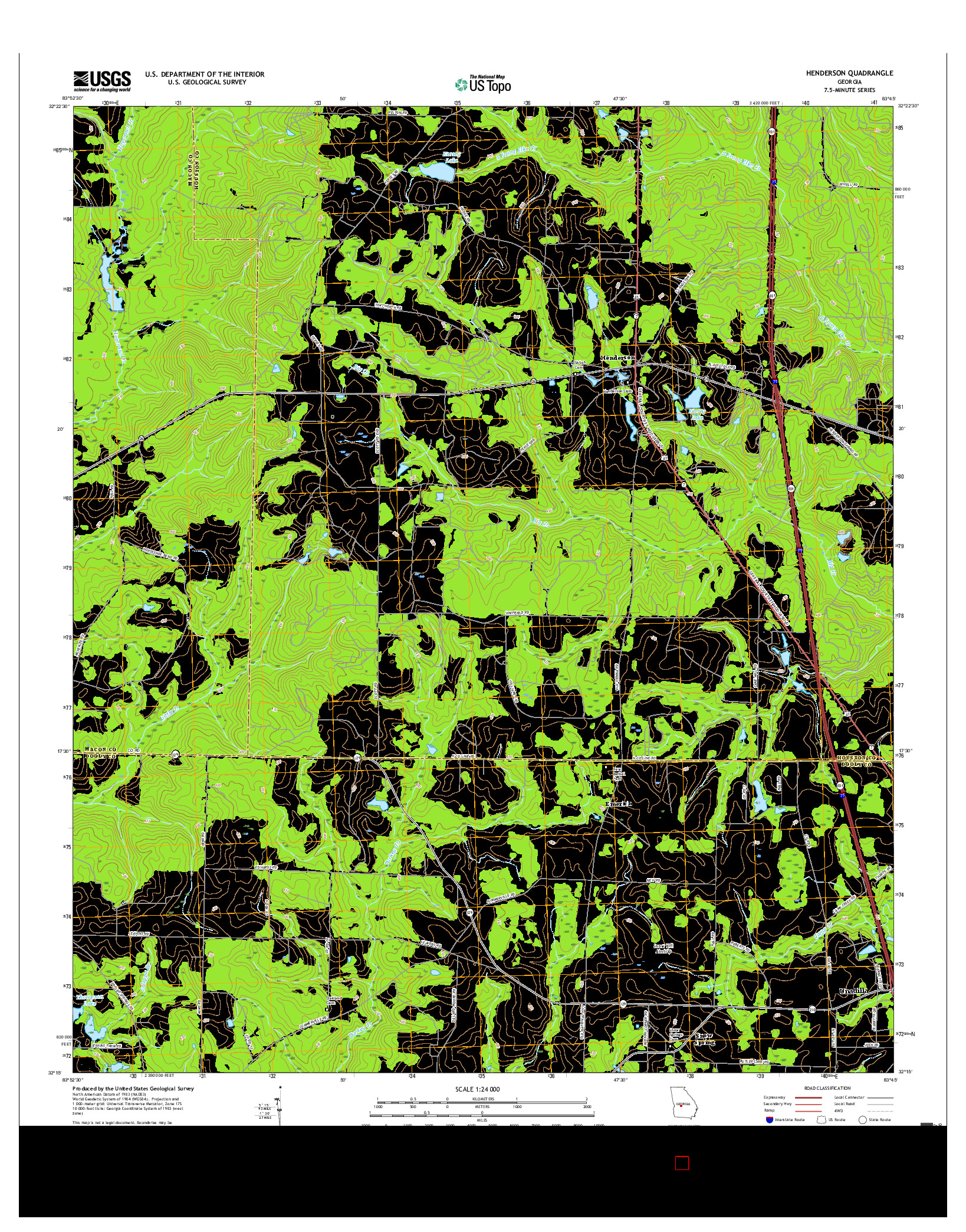 USGS US TOPO 7.5-MINUTE MAP FOR HENDERSON, GA 2017