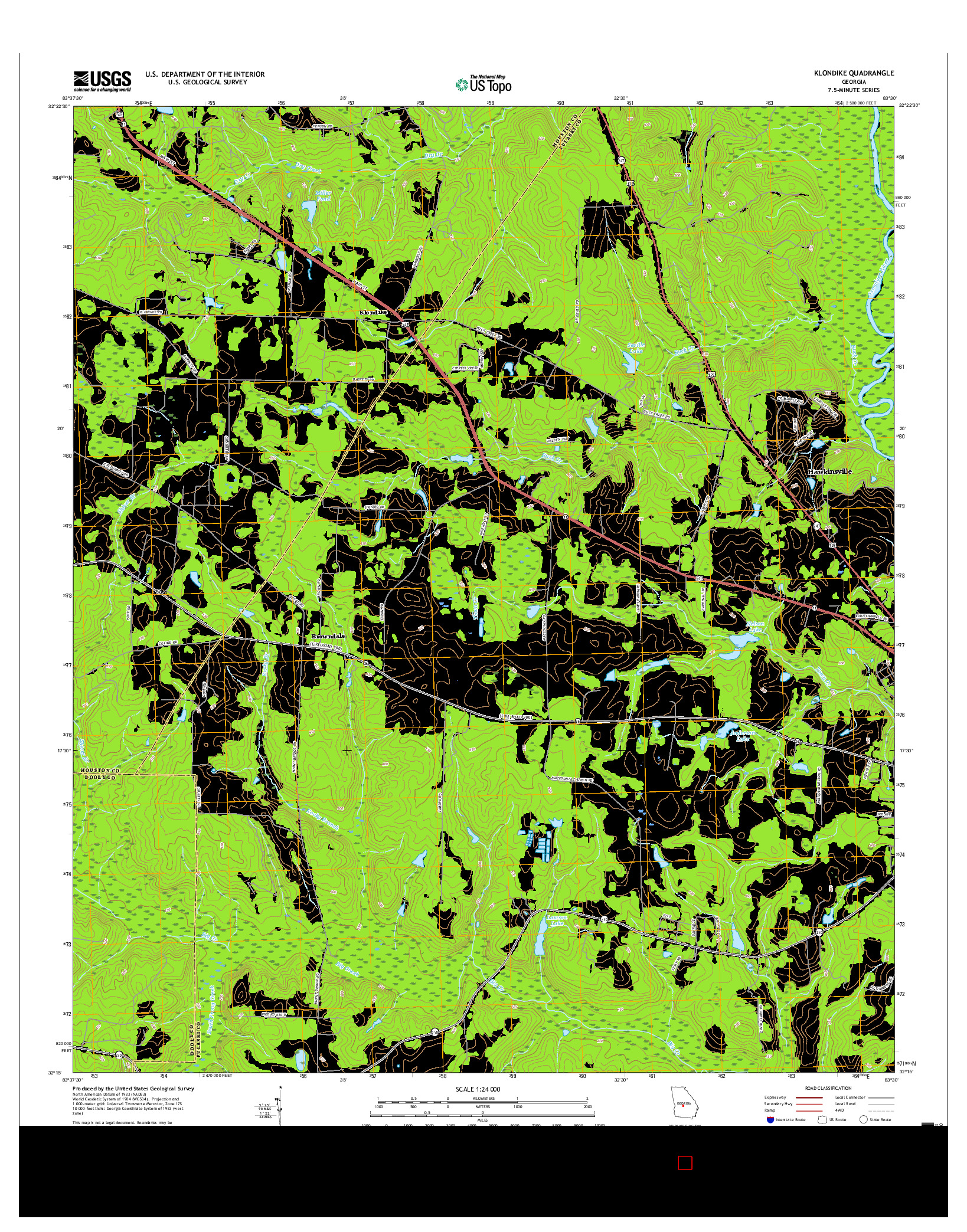 USGS US TOPO 7.5-MINUTE MAP FOR KLONDIKE, GA 2017
