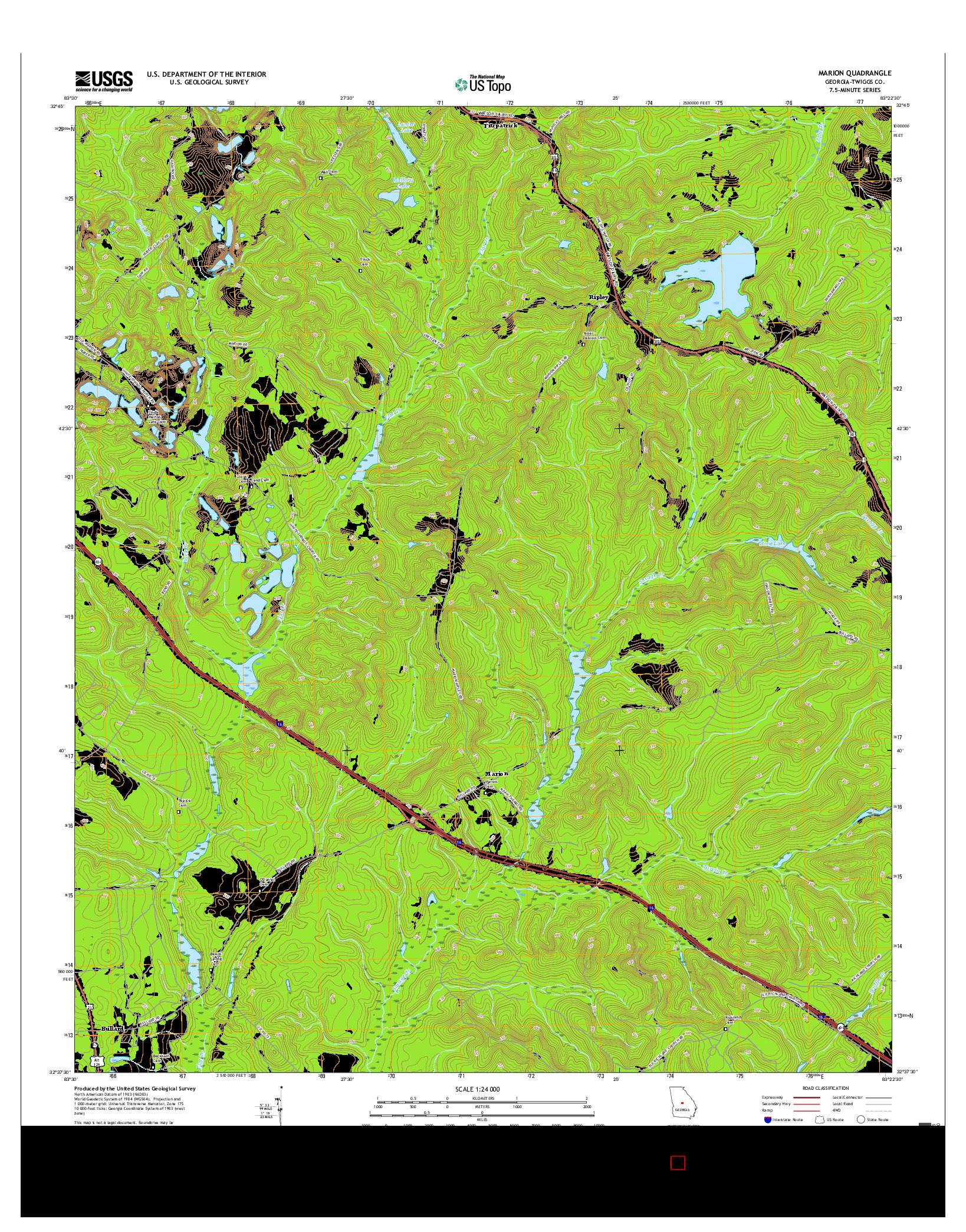 USGS US TOPO 7.5-MINUTE MAP FOR MARION, GA 2017